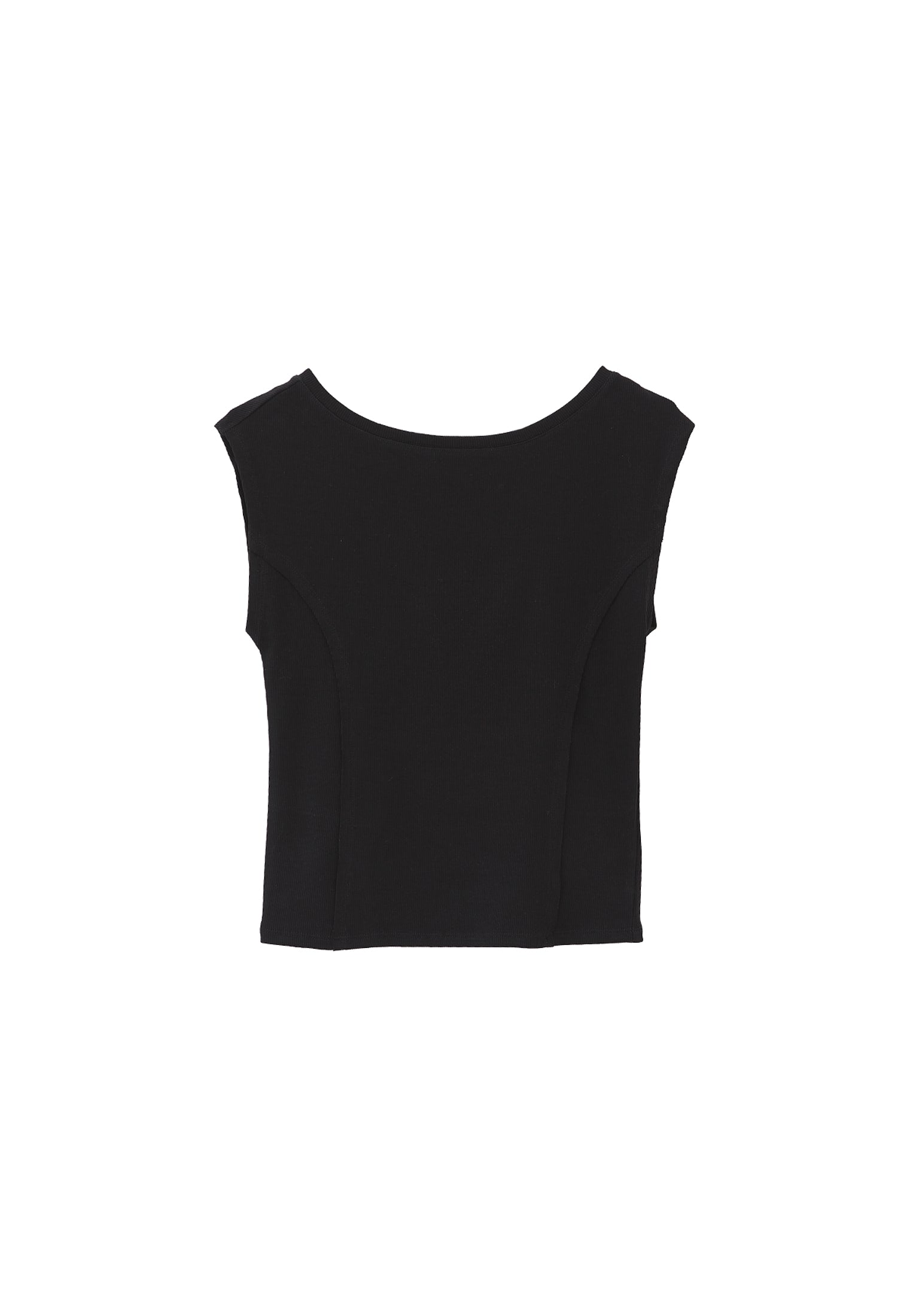 تي شيرت برقبة قارب - أسود