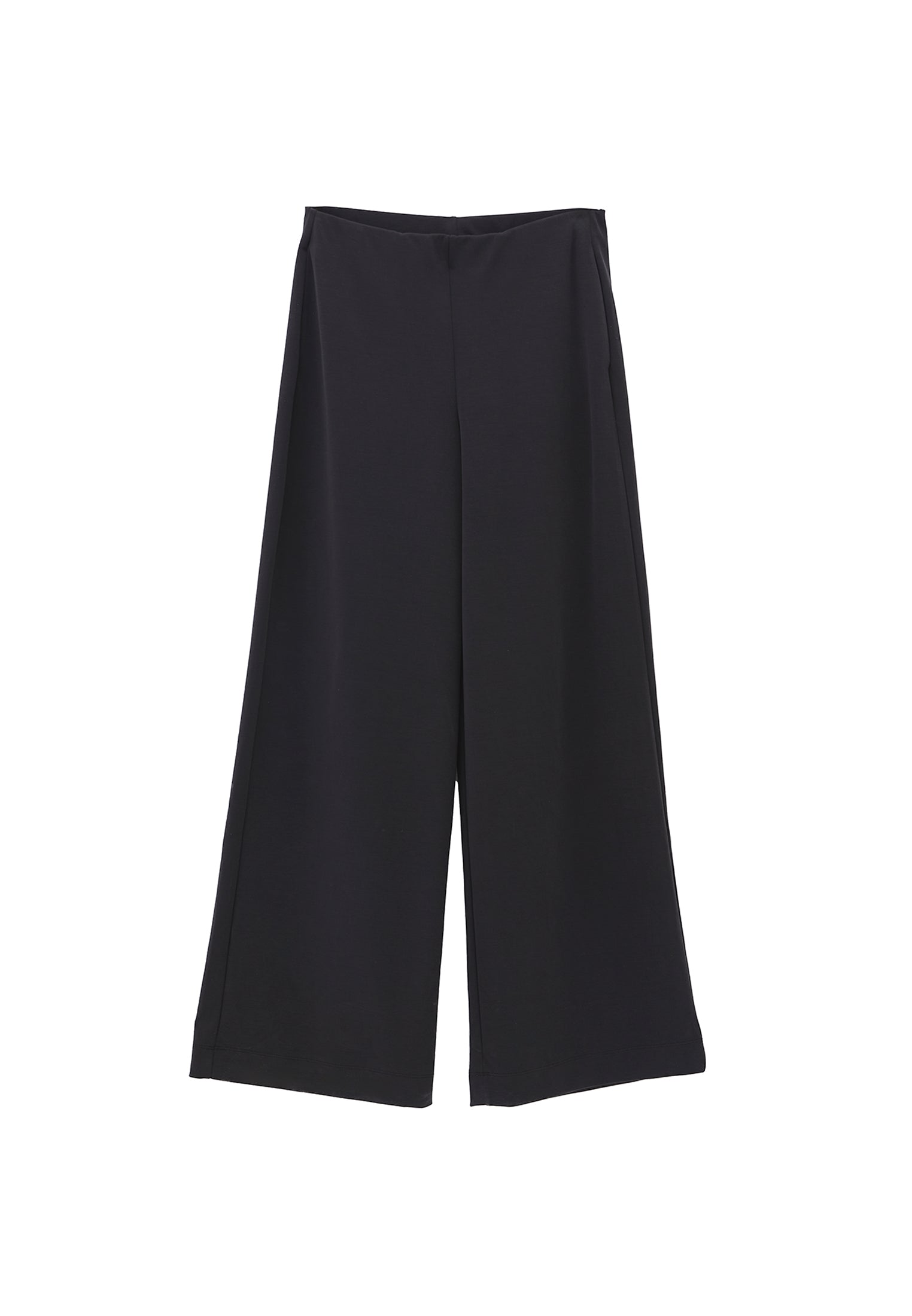 Wide Leg Pants With Modal Content - BLACK