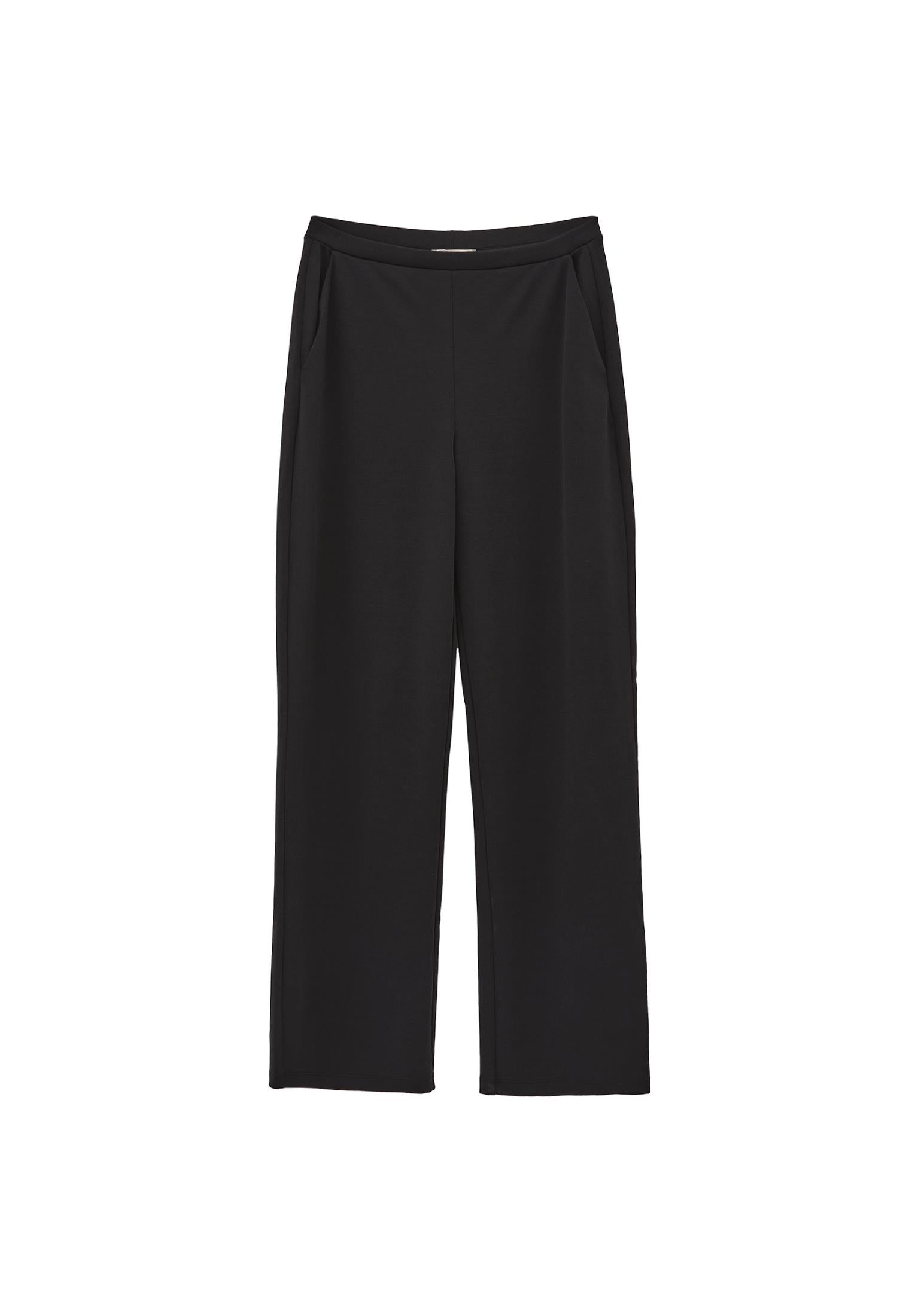 High Waist Modal Pants - BLACK
