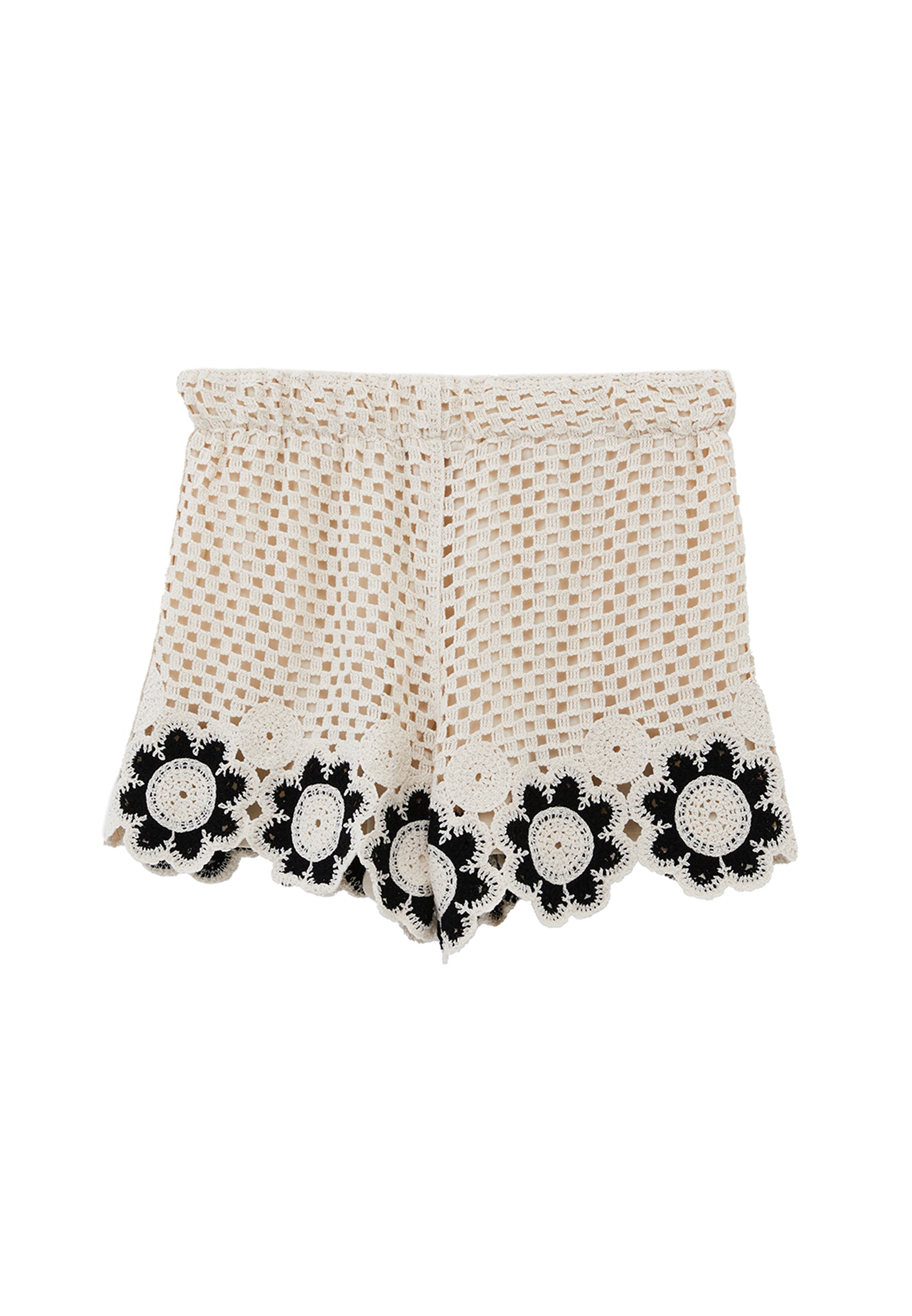 شورت إسباني قصير الساقين - حليب مثلج/أسود