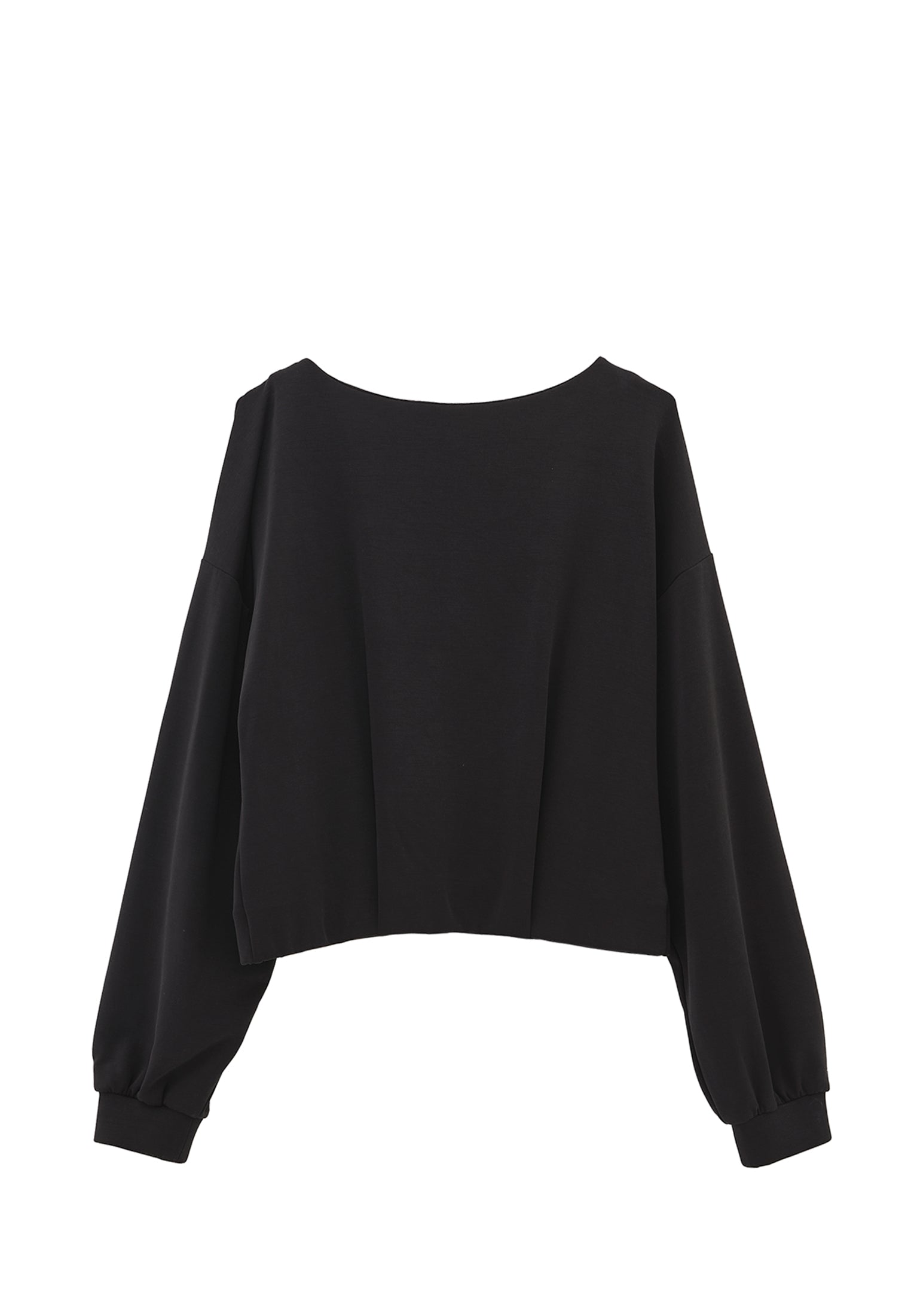 V Neck Modal Sweatshirt - BLACK