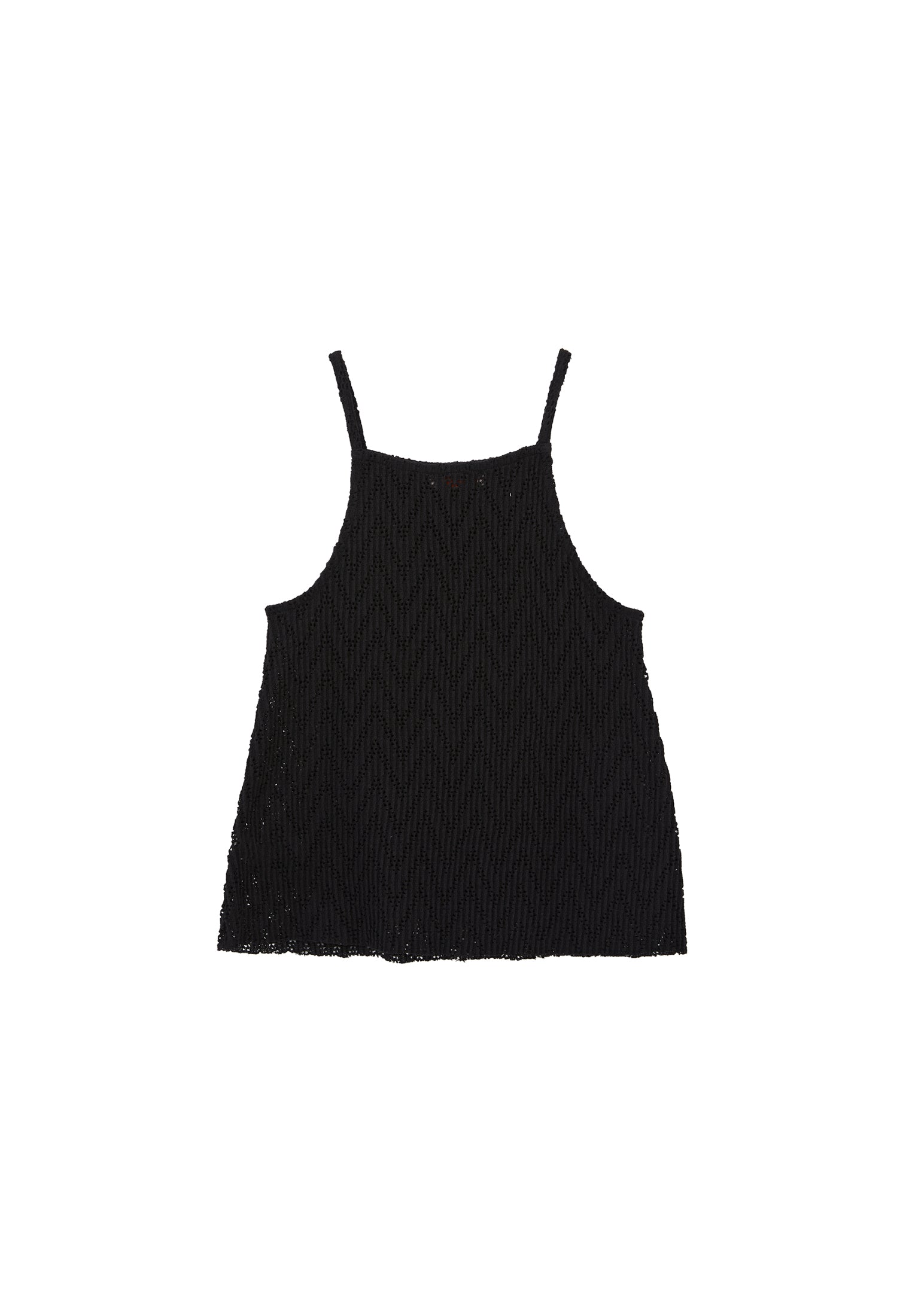 Halter Neck Cotton Tank Top - BLACK