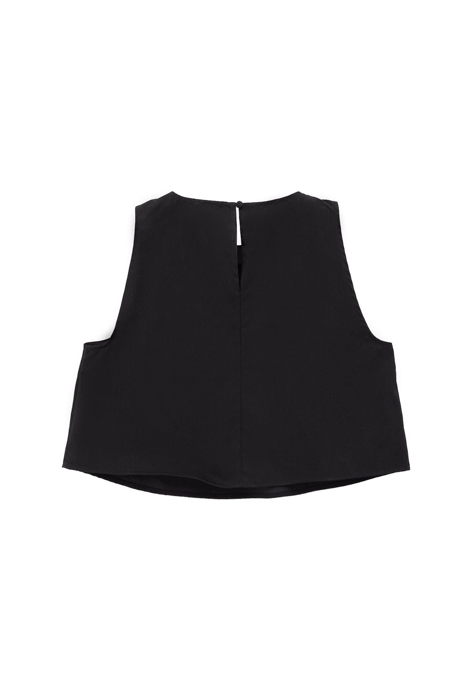 Sleeveless Tank Top With Crew Neck - BLACK