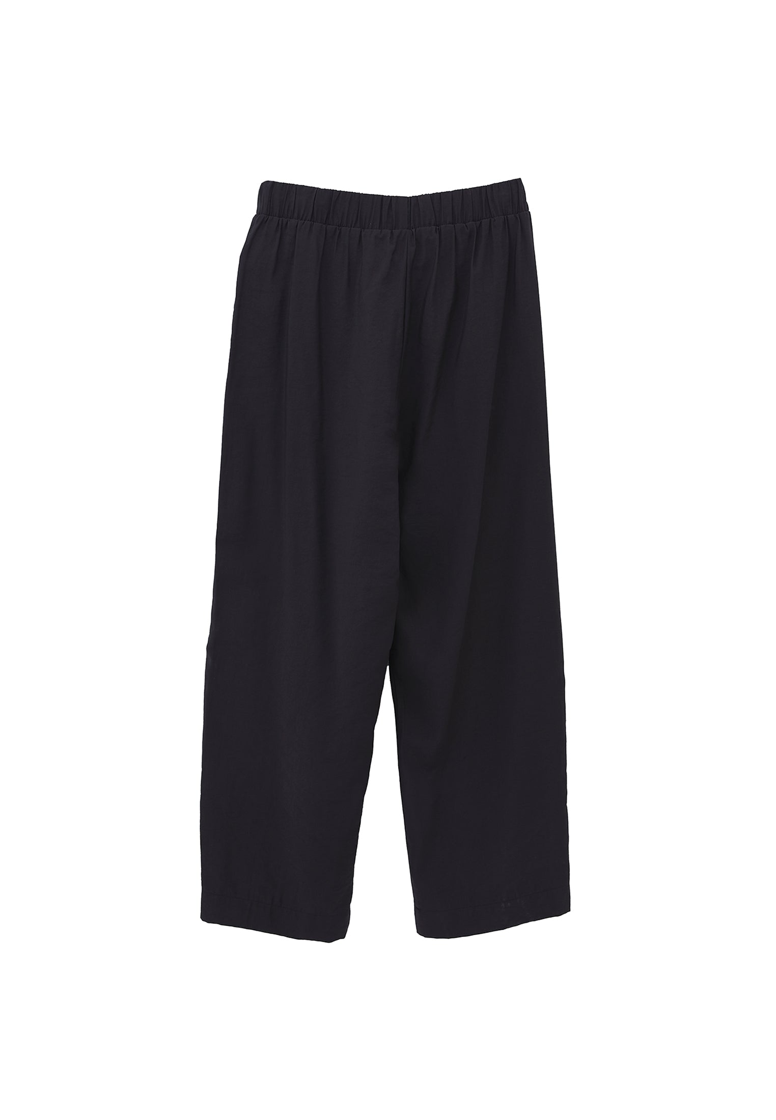 High Waist Elastic Pants - BLACK
