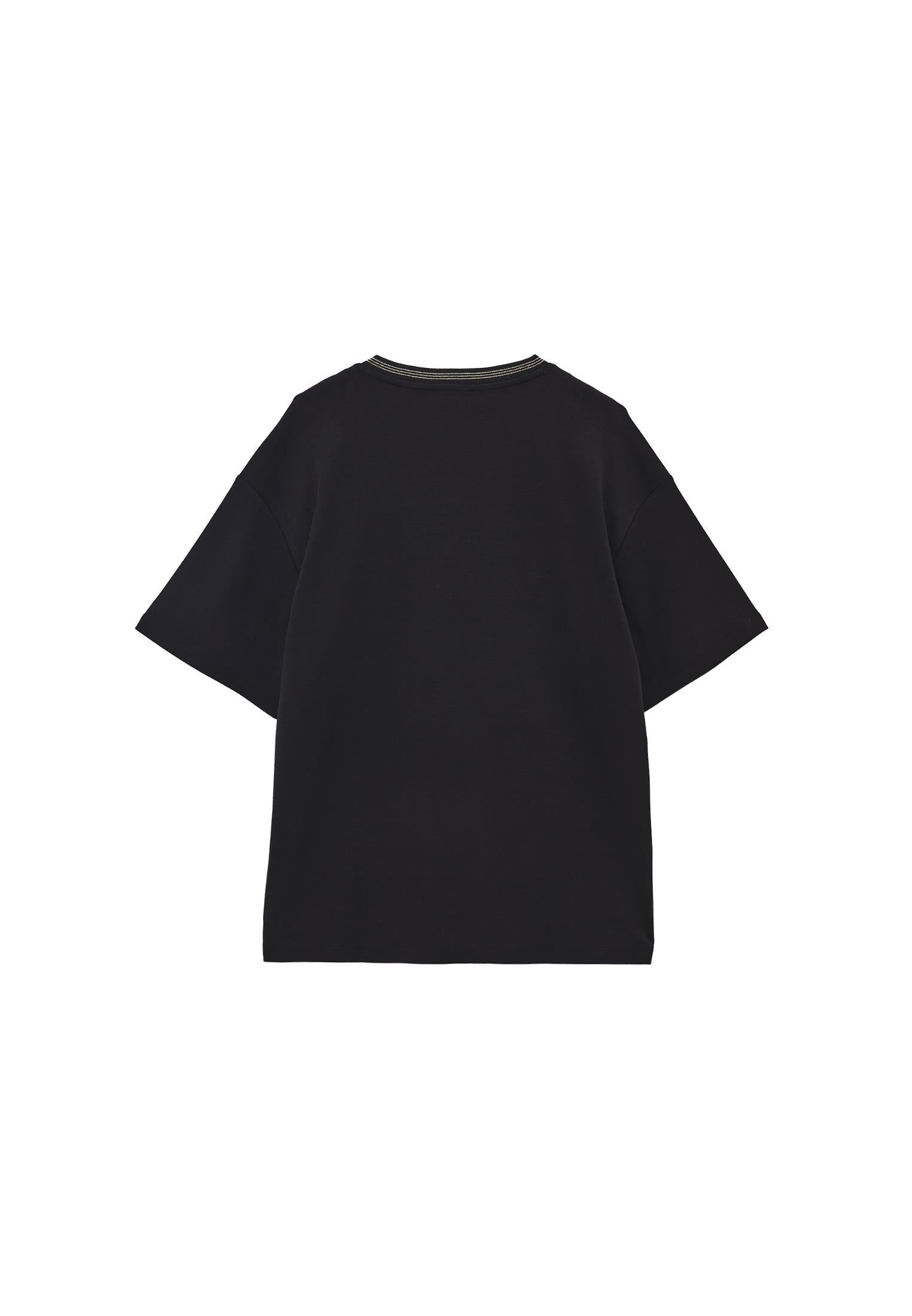 Oversize Cotton T-Shirt - BLACK
