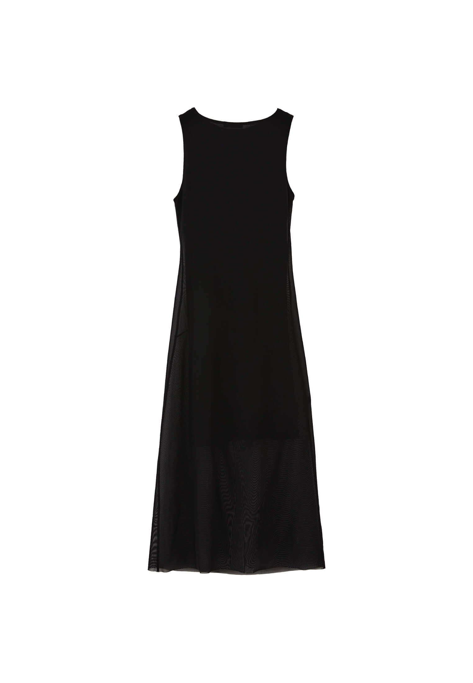 Mesh Long Dress - BLACK
