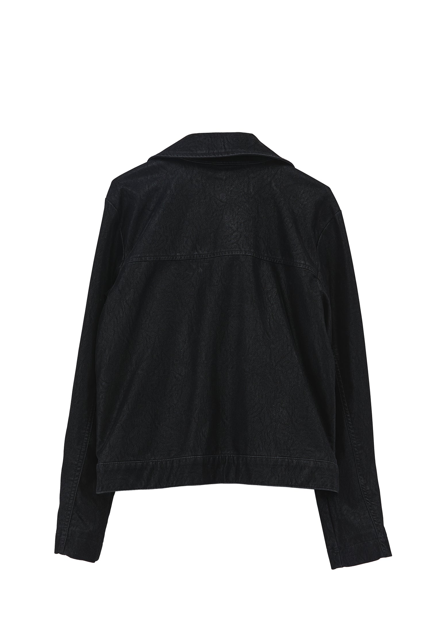 Slim Suede Jacket With Pocket Details - BLACK