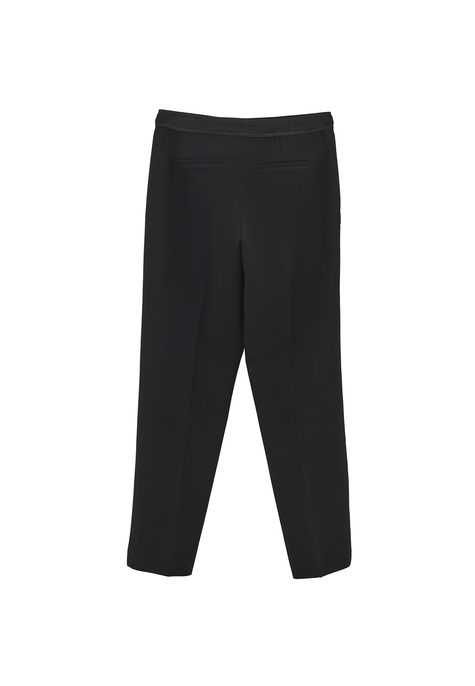 Slim Fit High Waist Pants - BLACK