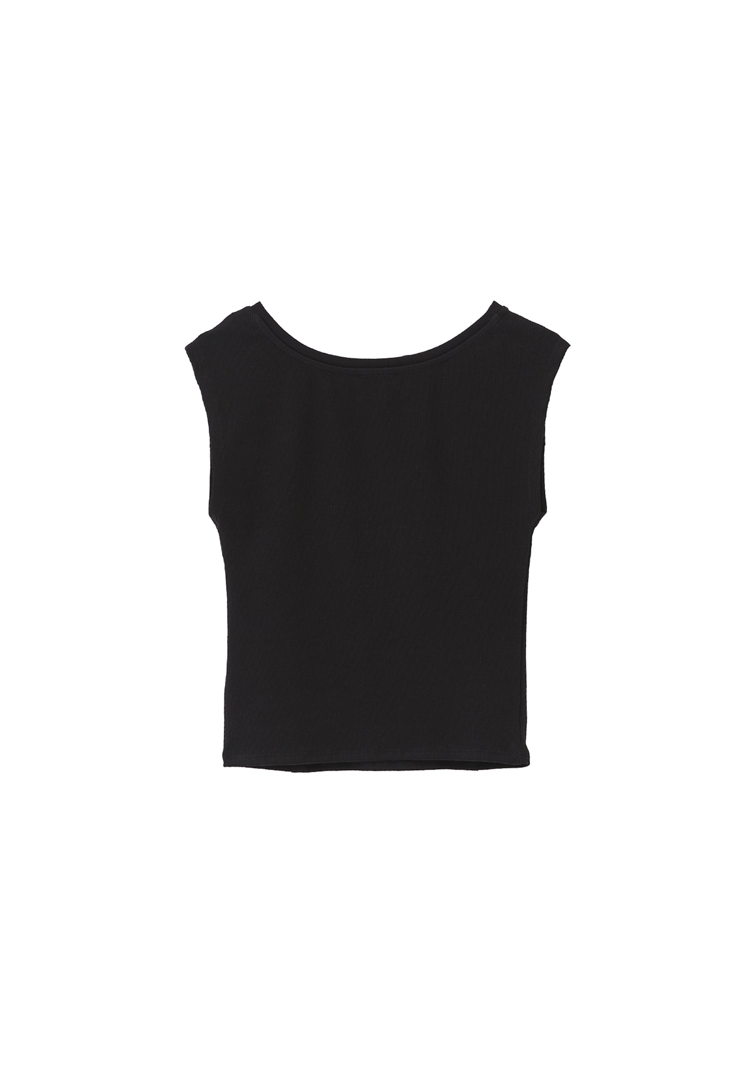 تي شيرت برقبة قارب - أسود