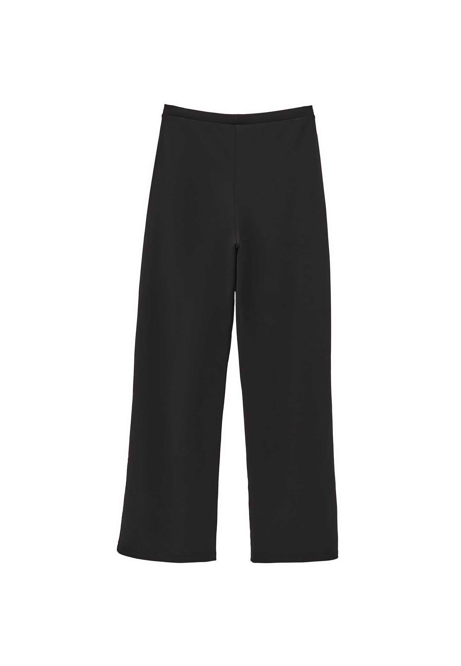 High Waist Modal Pants - BLACK
