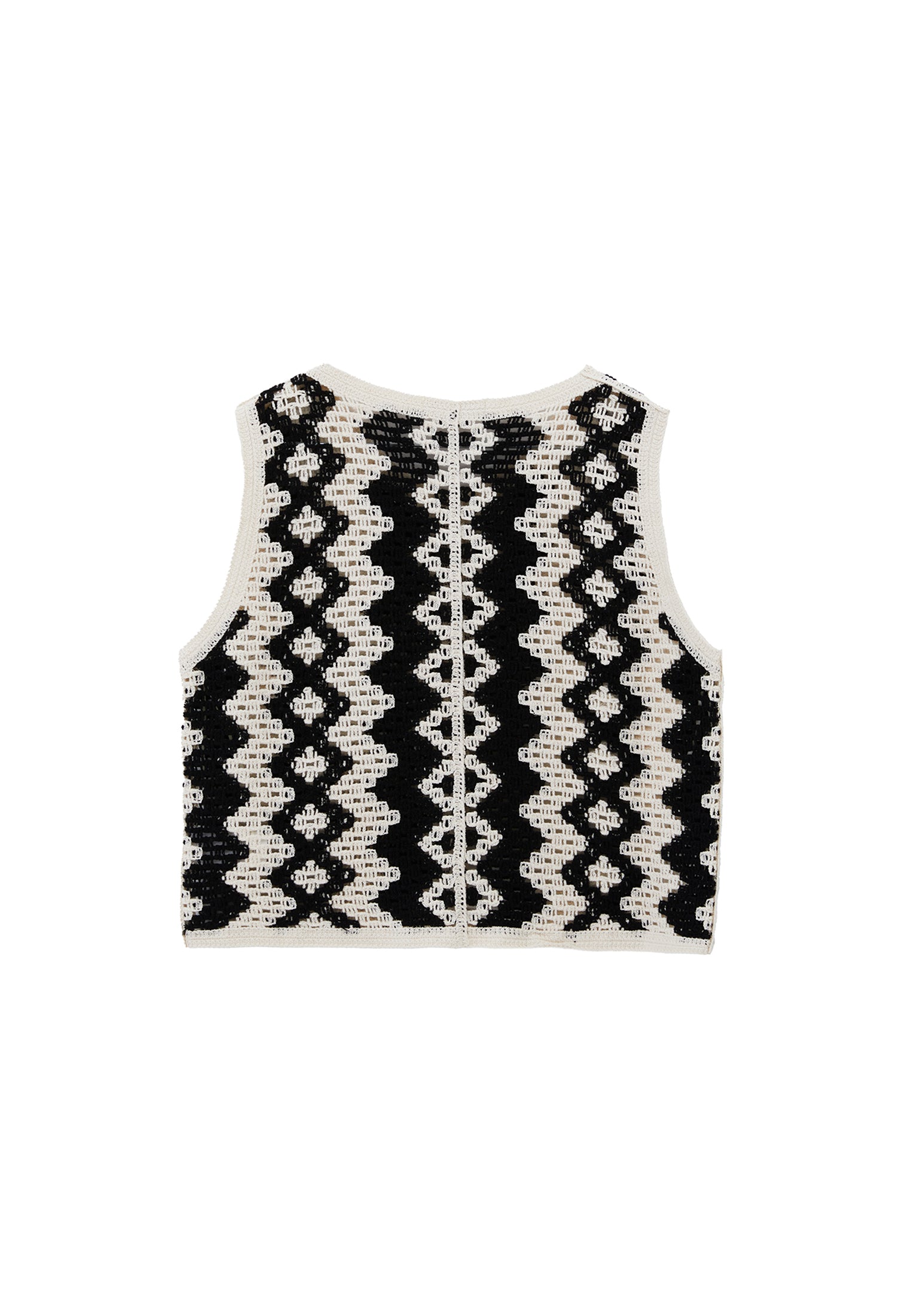Zero Neck Vest - ICE MILK/BLACK
