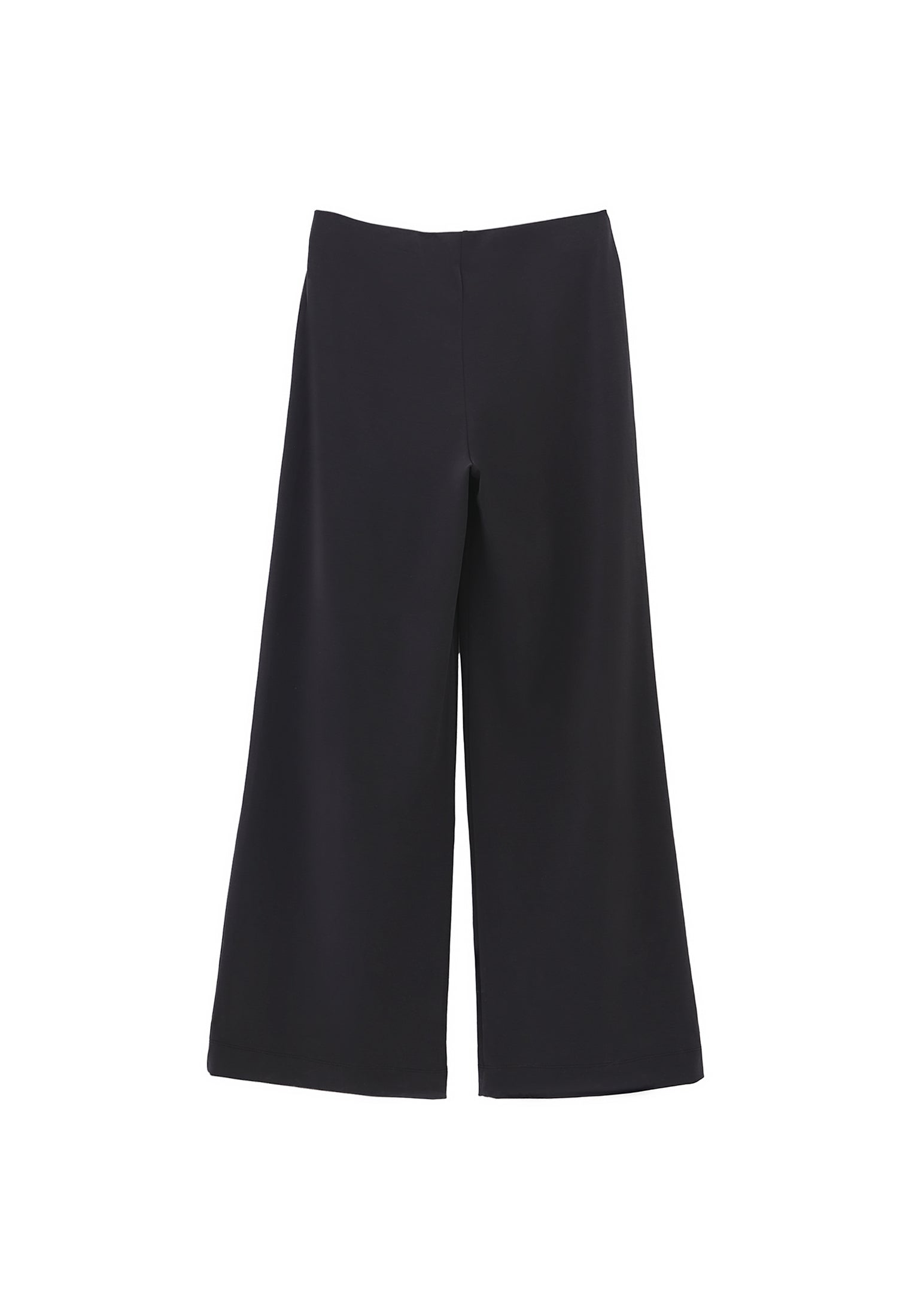 Wide Leg Pants With Modal Content - BLACK