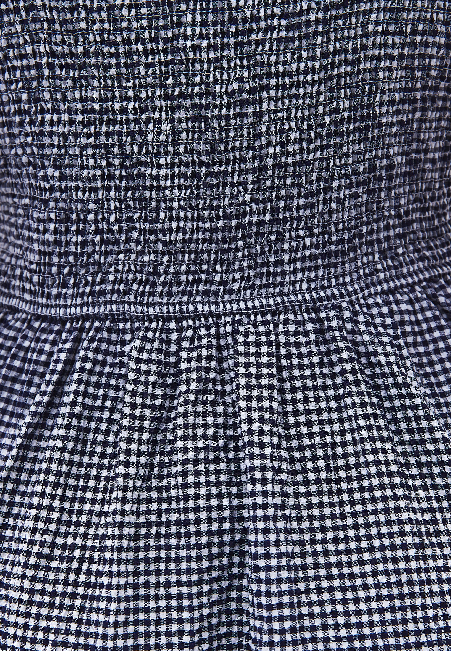 Square Neck Dress - BLUE VICHY COMB