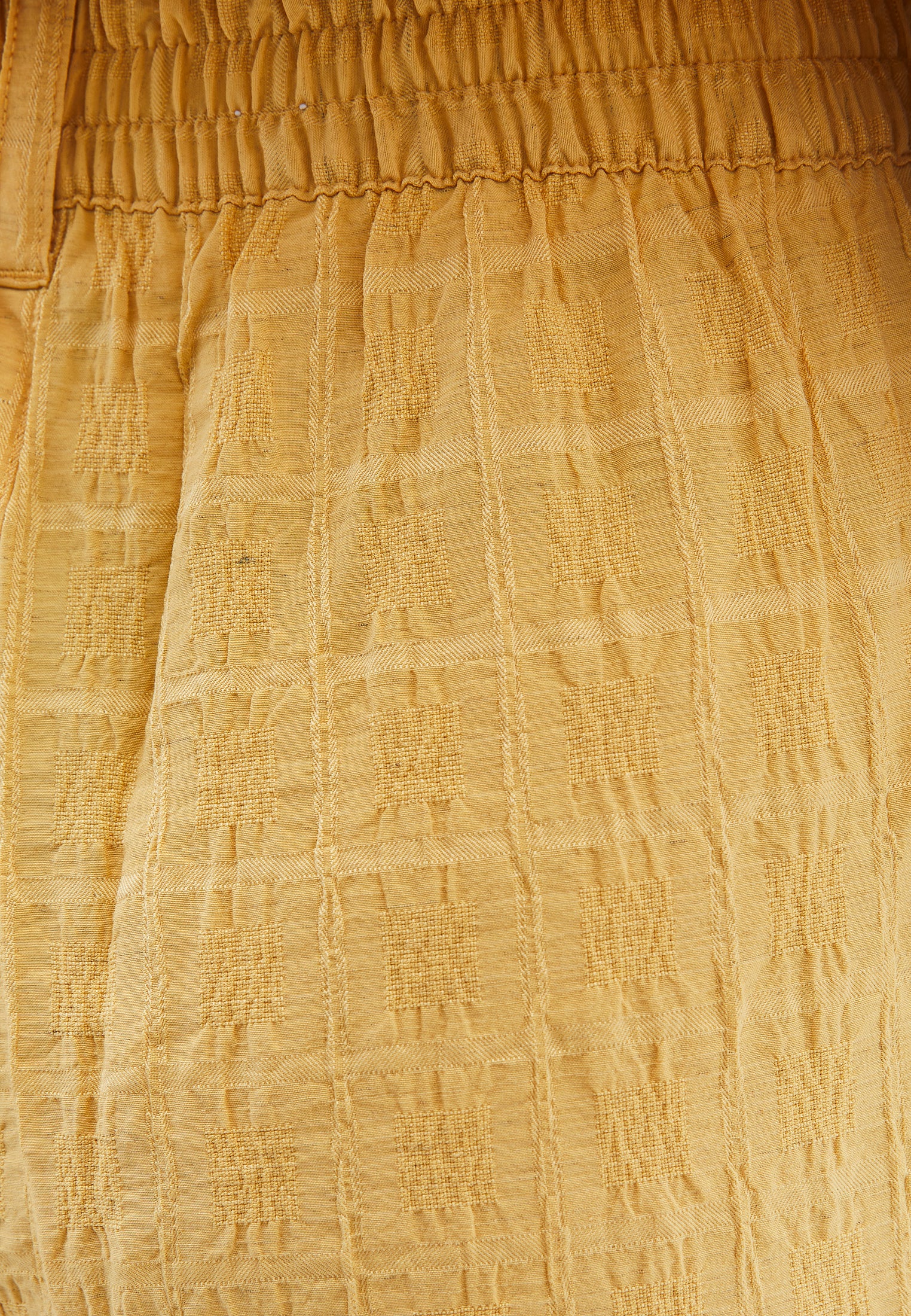 بنطلون جاكار عالي الخصر - أصفر برتقالي اللون