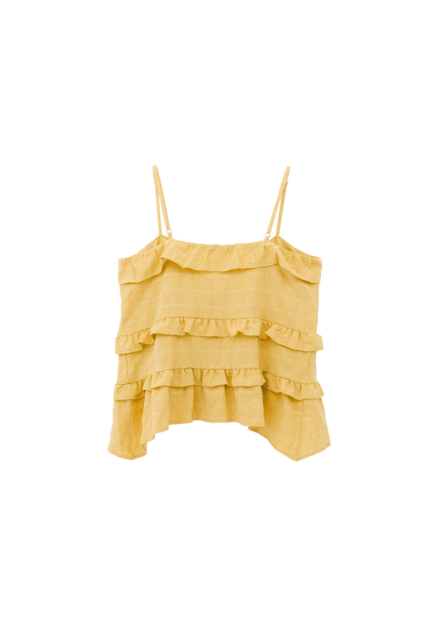 بلوزة جاكار بياقة على شكل حرف V - أصفر برتقالي