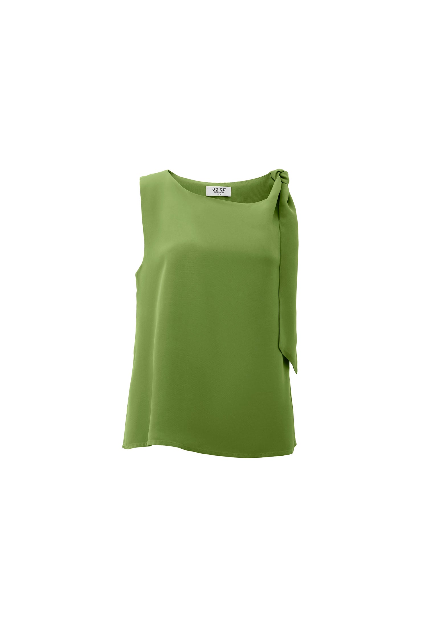 بلوزة بلا أكمام بياقة قارب بلا أكمام - أخضر كاليستي