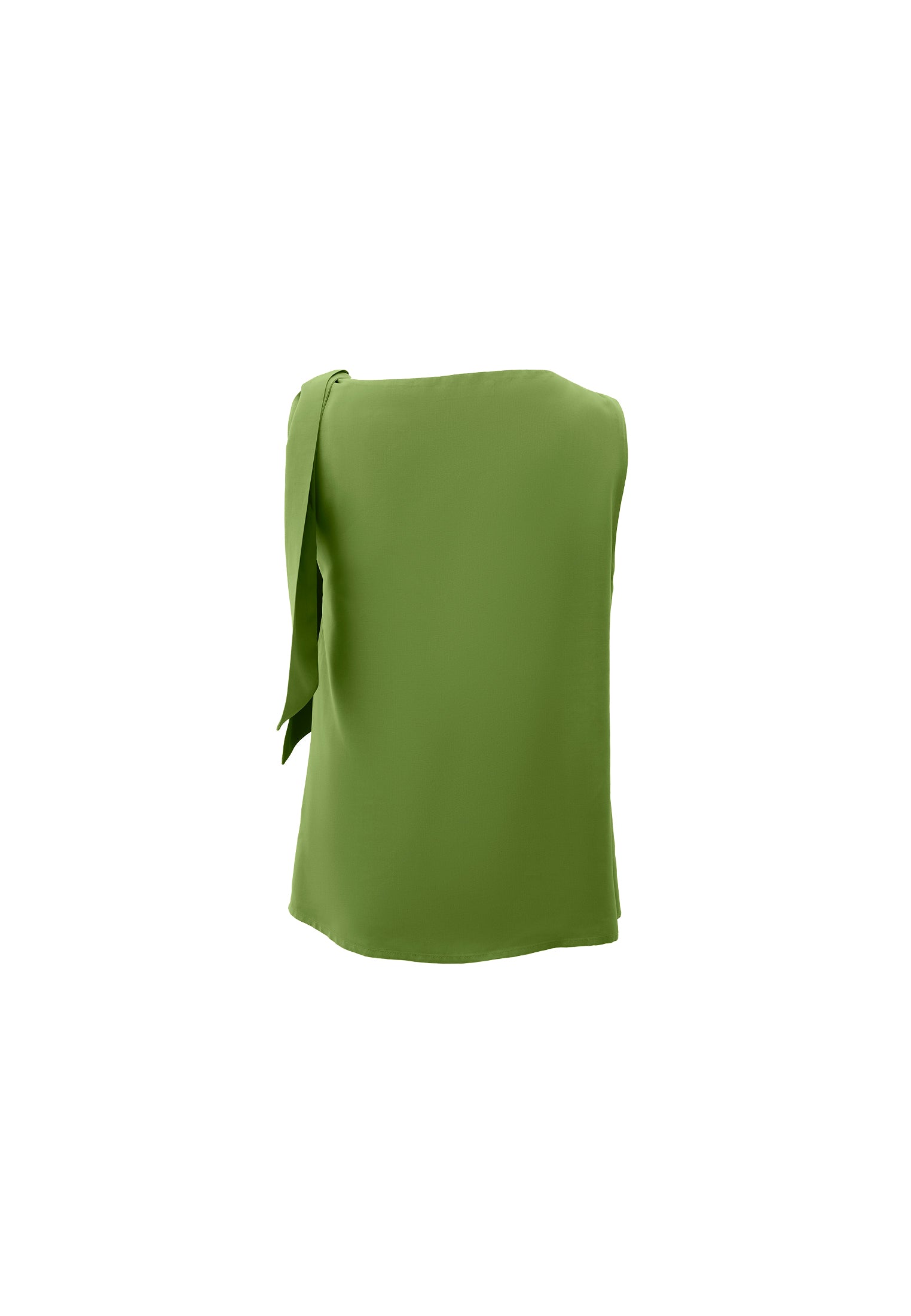 بلوزة بلا أكمام بياقة قارب بلا أكمام - أخضر كاليستي