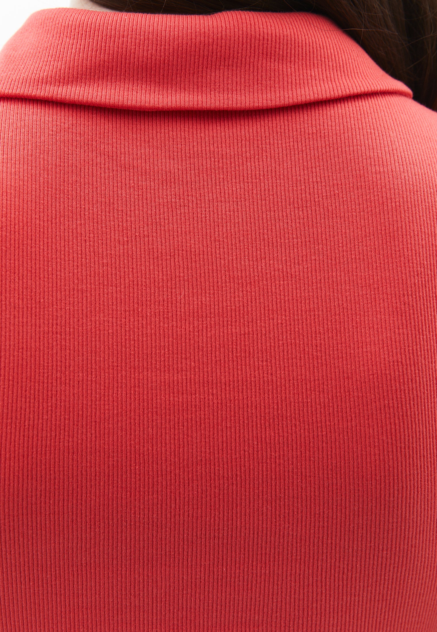 Polo Neck Tank Top - CAYENNE