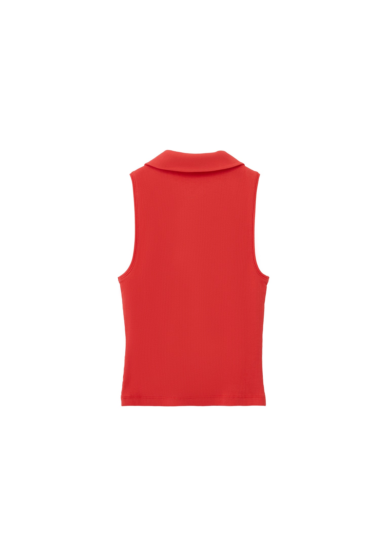 Polo Neck Tank Top - CAYENNE