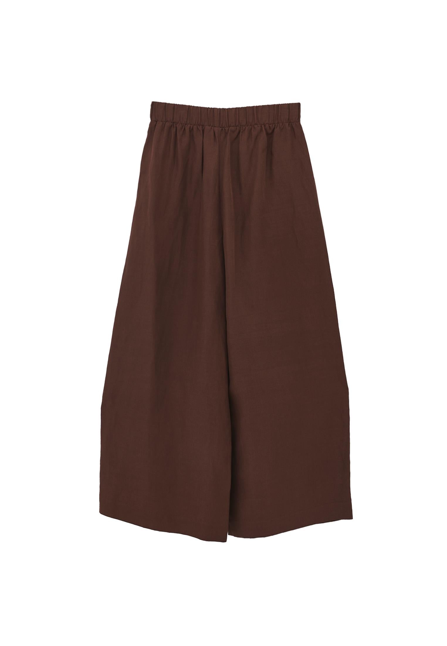 High Waist Wide Leg Pants - CHICORY COFFEE