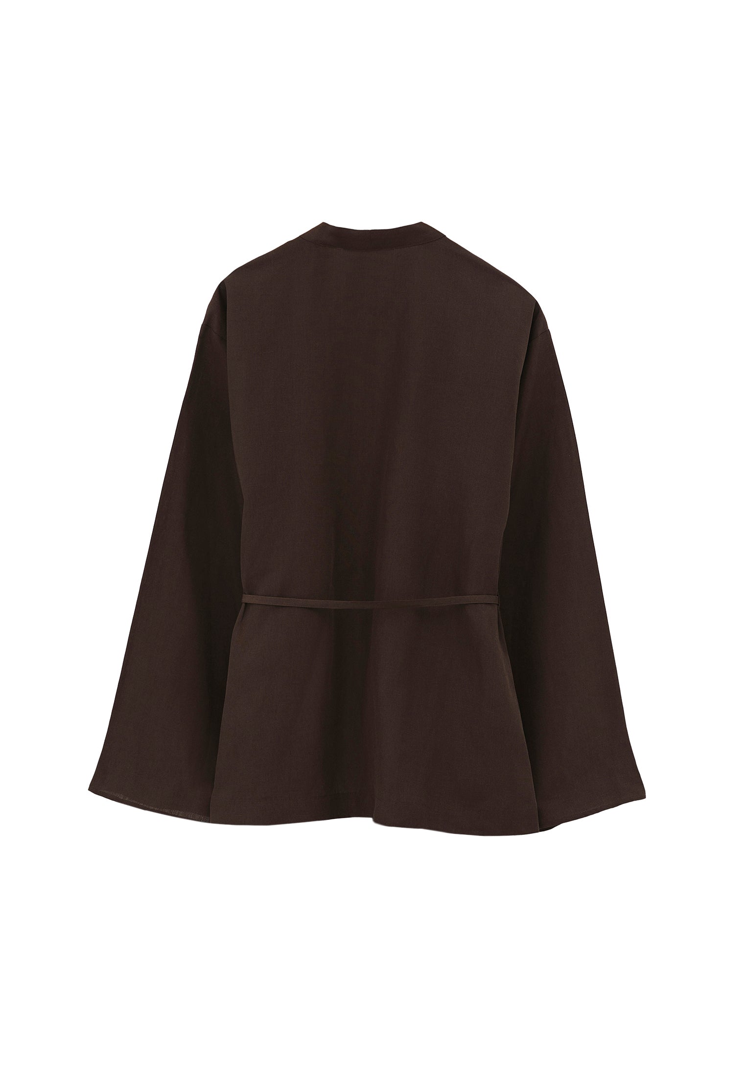 Oversized belted jacket - CHOCOLATE BROWN