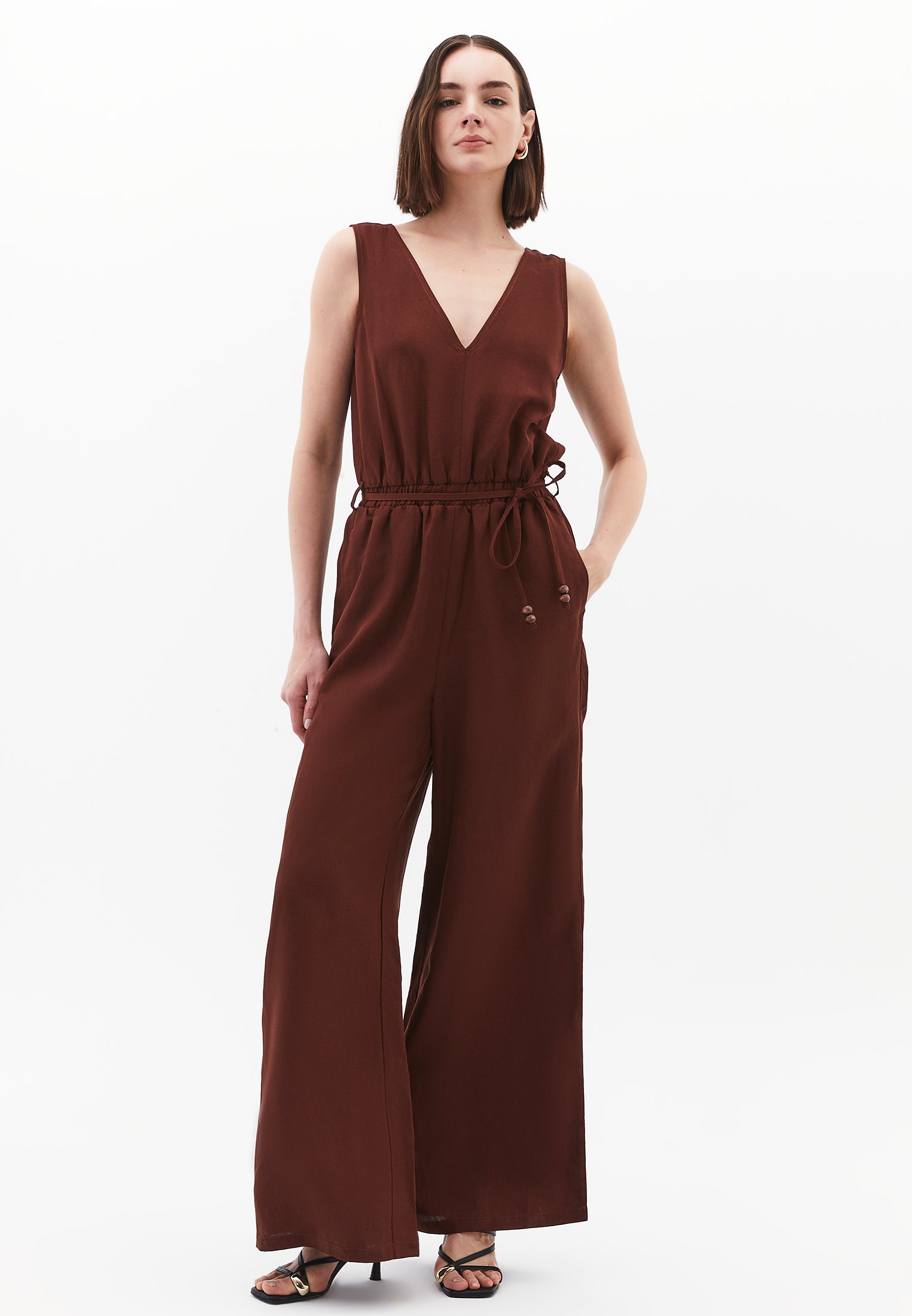 Tencel Jumpsuit - CHOCOLATE FONDANT