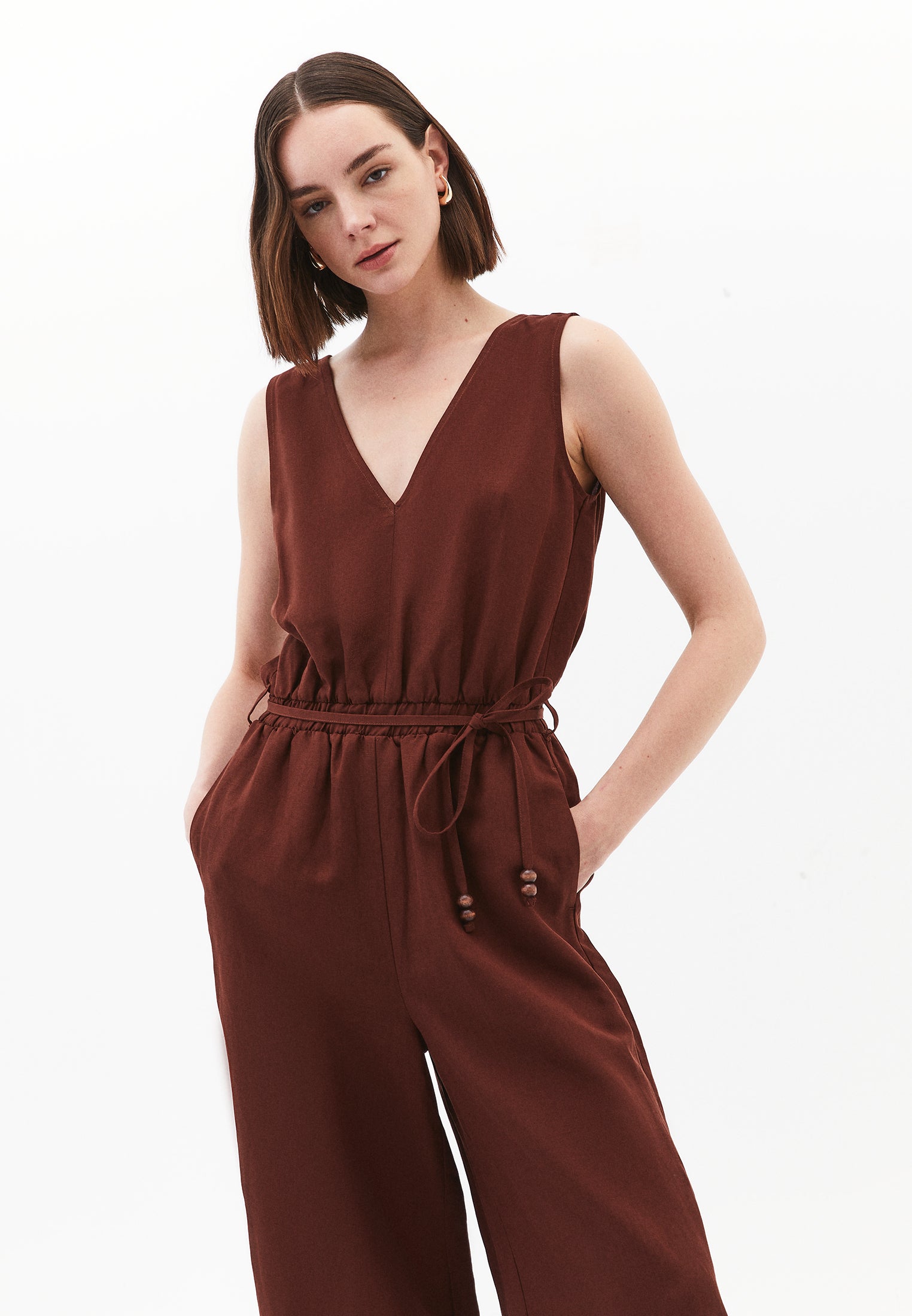 Tencel Jumpsuit - CHOCOLATE FONDANT