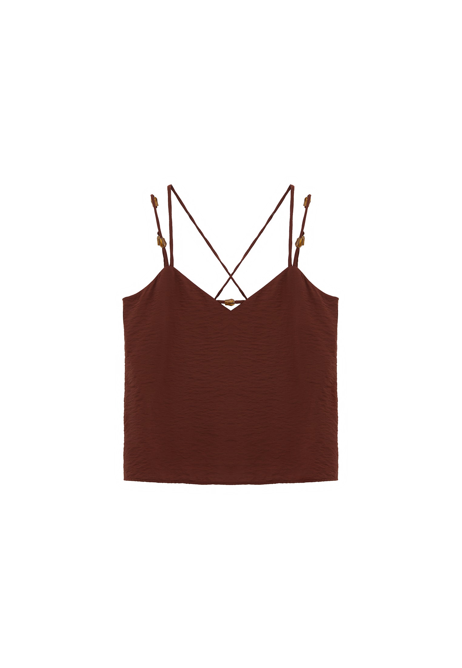 V-Neck Blouse - CHOCOLATE FONDANT