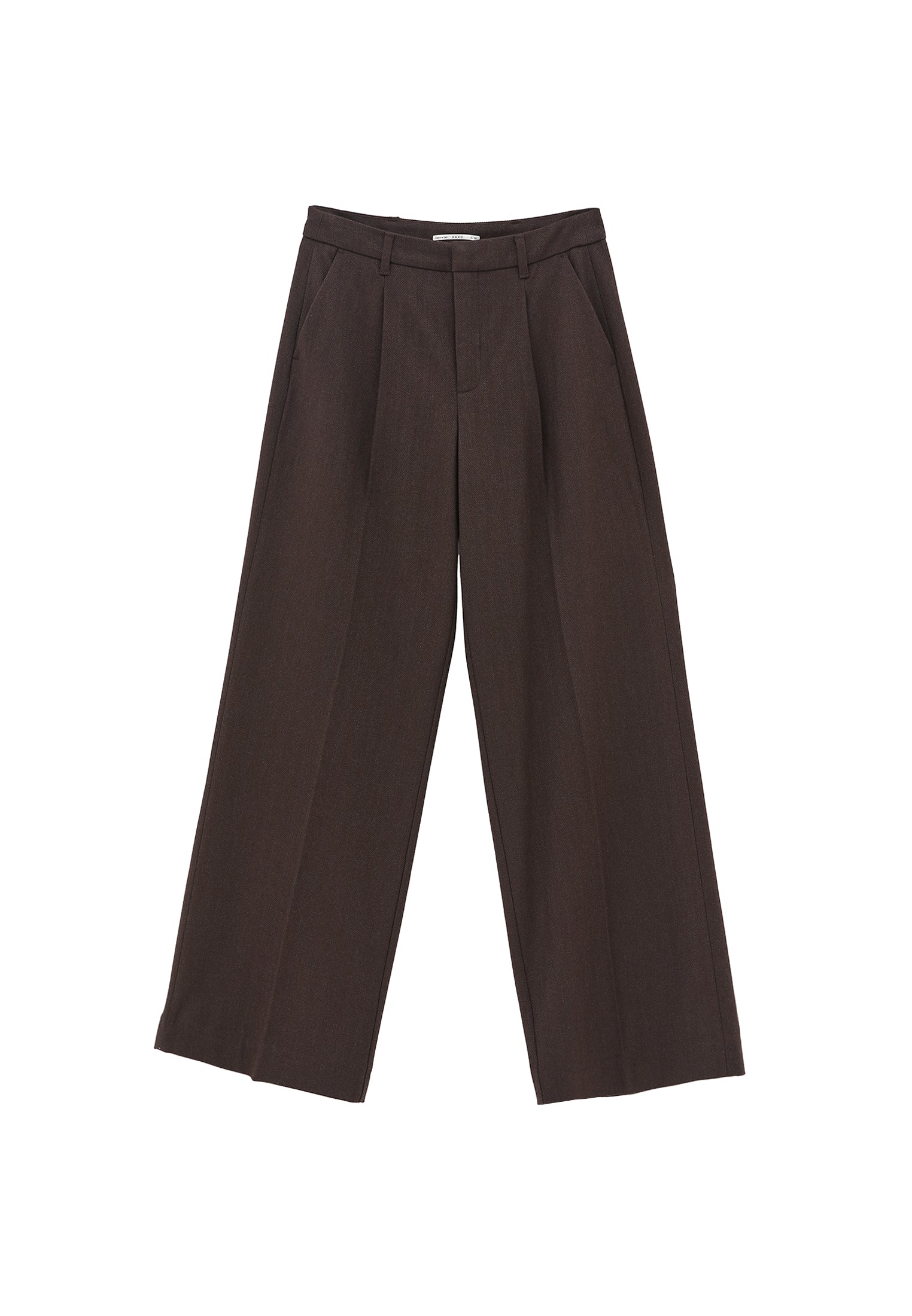 Pleated Wide Leg Trousers - CHOCOLATE TORTE