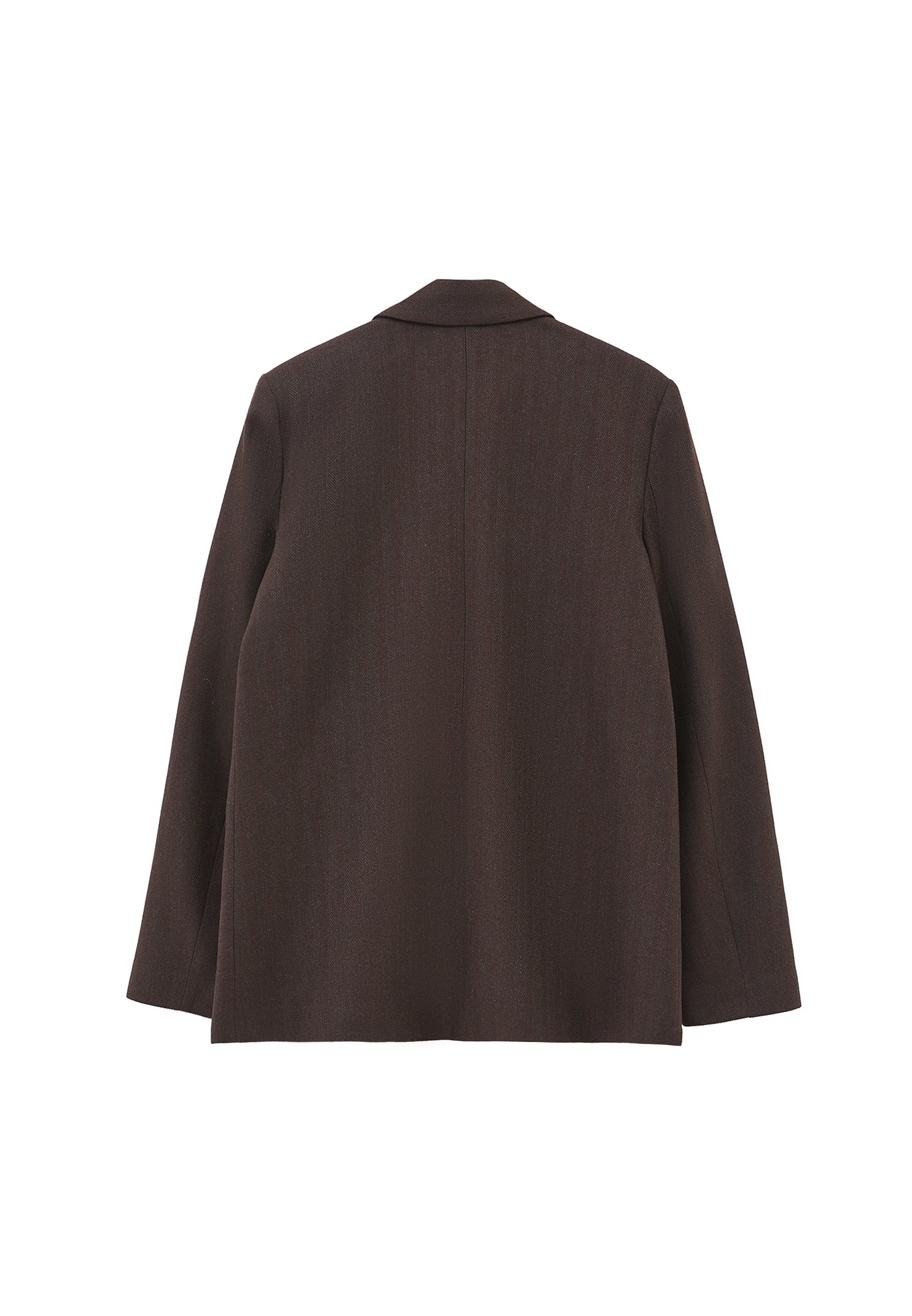 Boyfriend Fit Long Blazer - CHOCOLATE TORTE