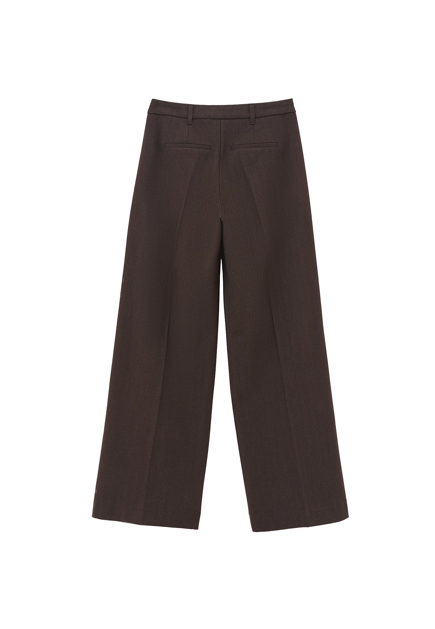 Pleated Wide Leg Trousers - CHOCOLATE TORTE