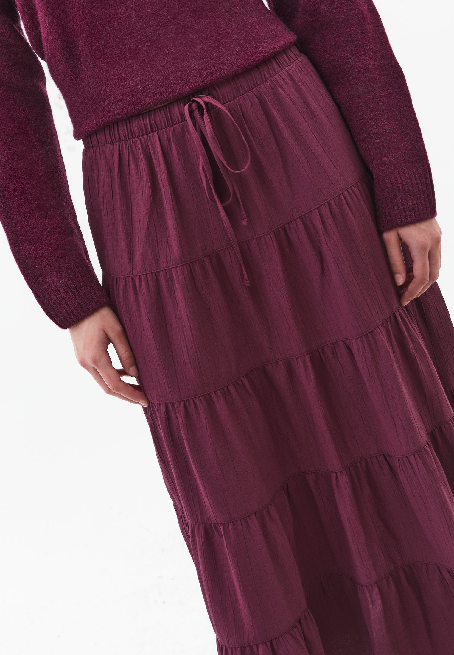 A-Line Midi Skirt - CRUSHED VIOLETS