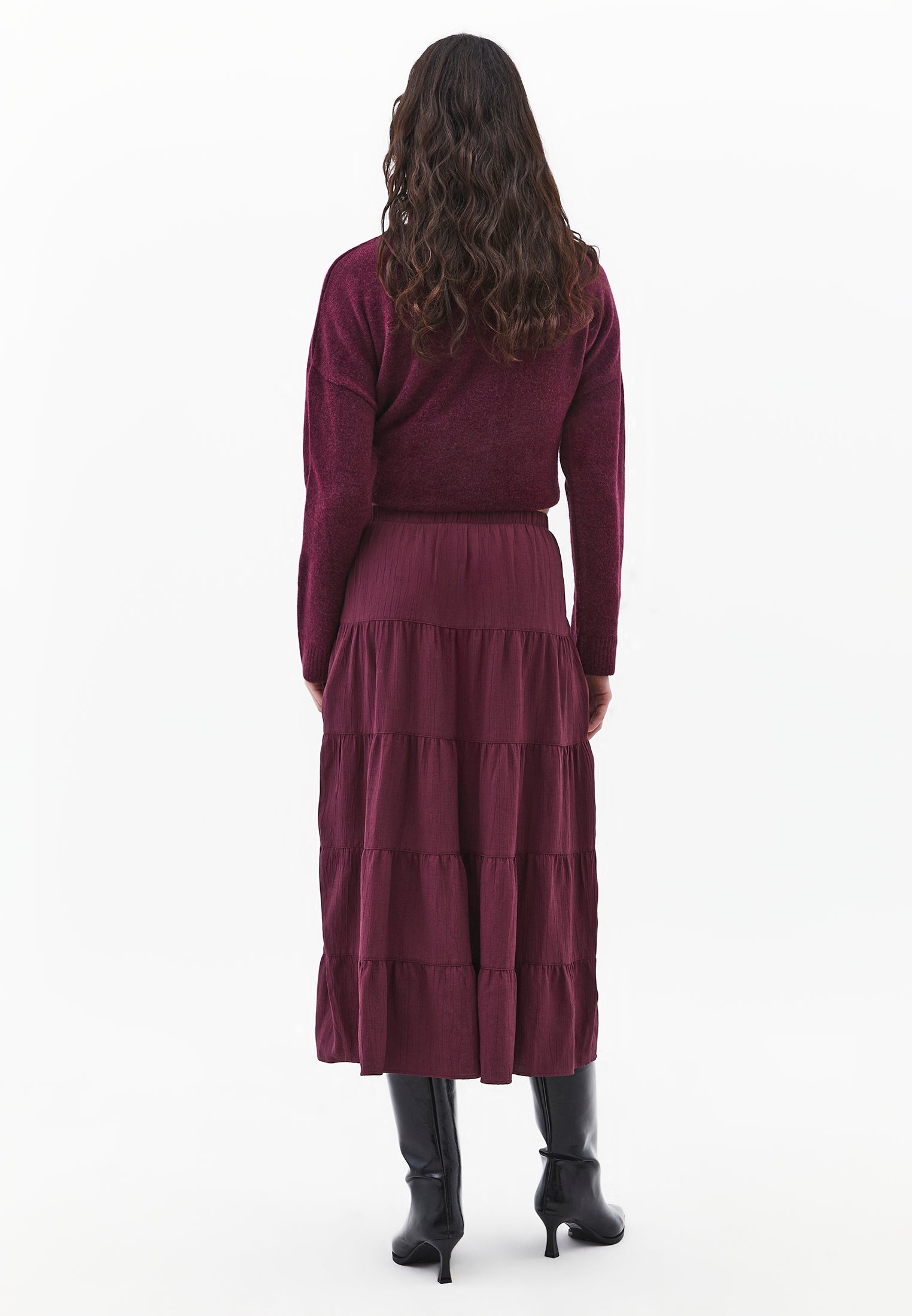 A-Line Midi Skirt - CRUSHED VIOLETS