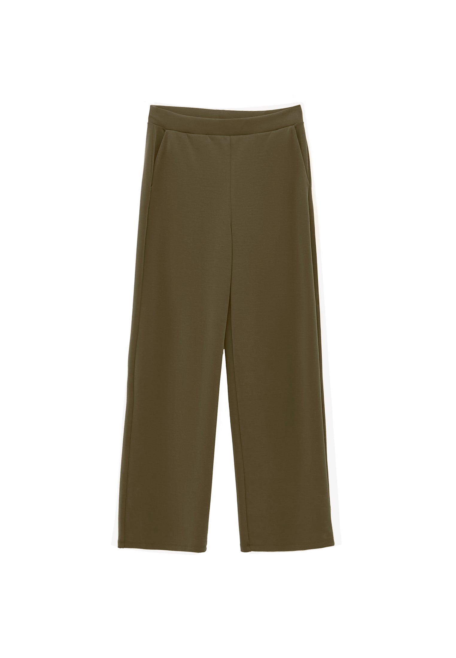 High Waist Modal Pants - DARK OLIVE