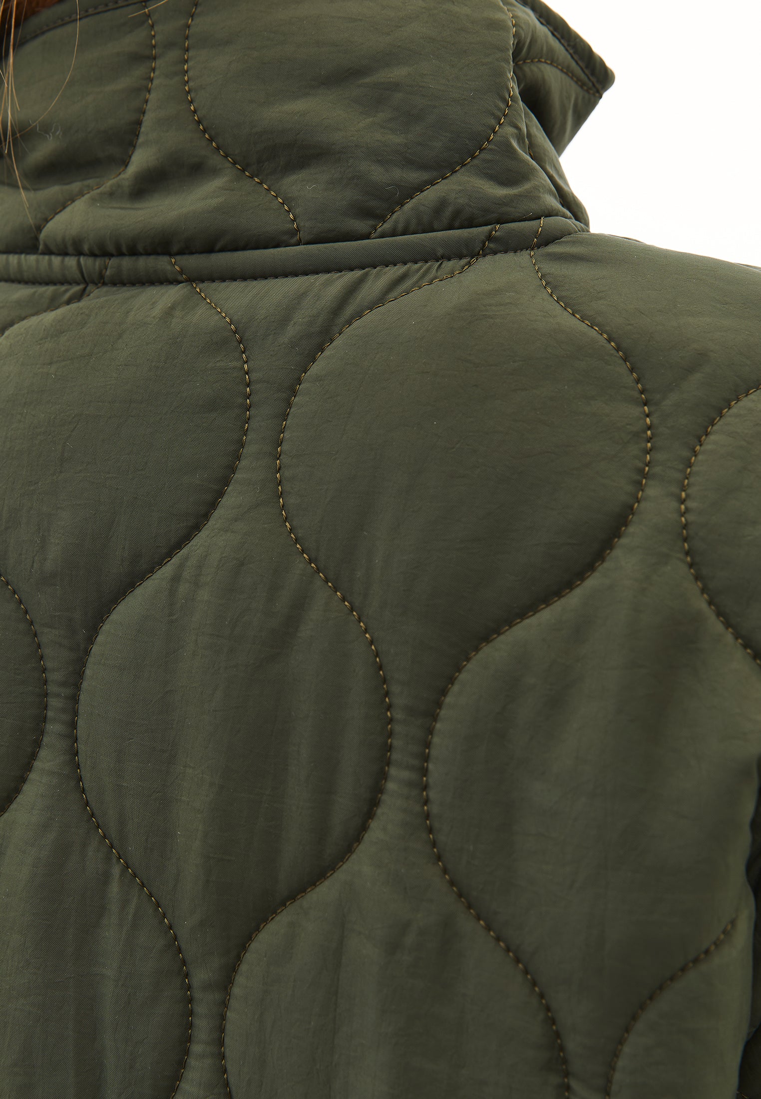 High Collar Quilted Coat - DEEP DEPTHS