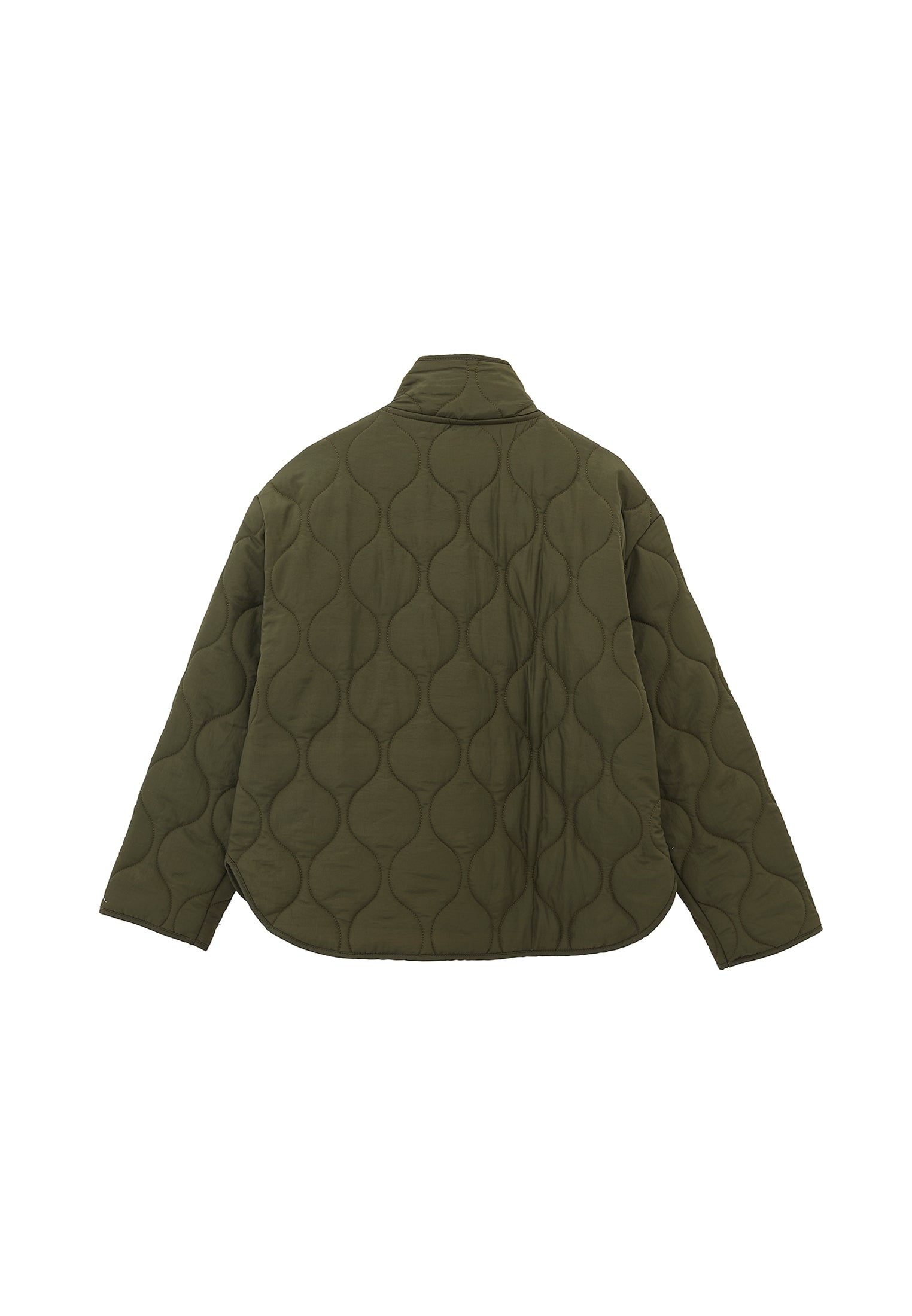 High Collar Quilted Coat - DEEP DEPTHS