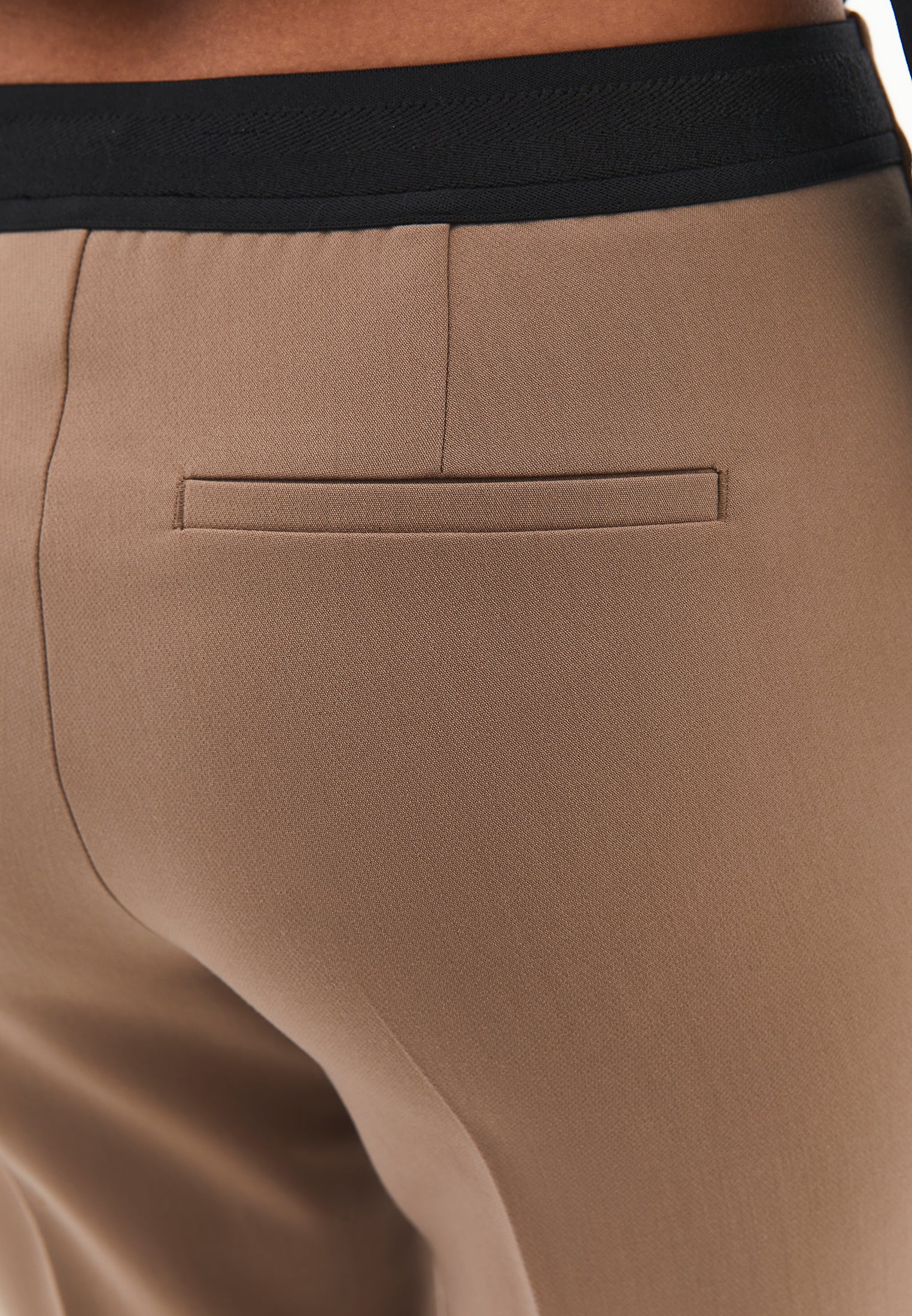 Slim Fit High Waist Pants - DESERT TAUPE
