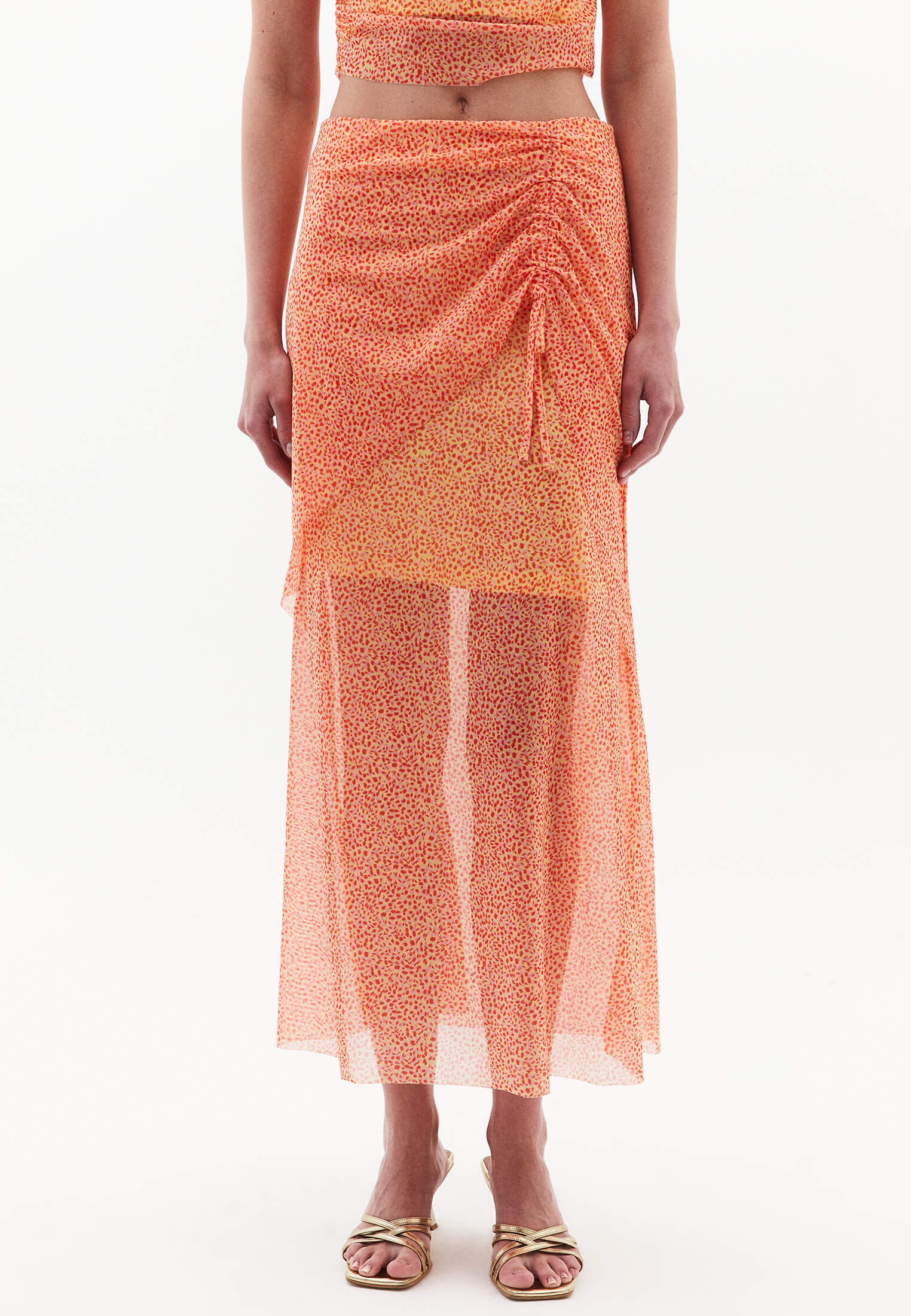 تنورة عالية الخصر - مشط منقّط