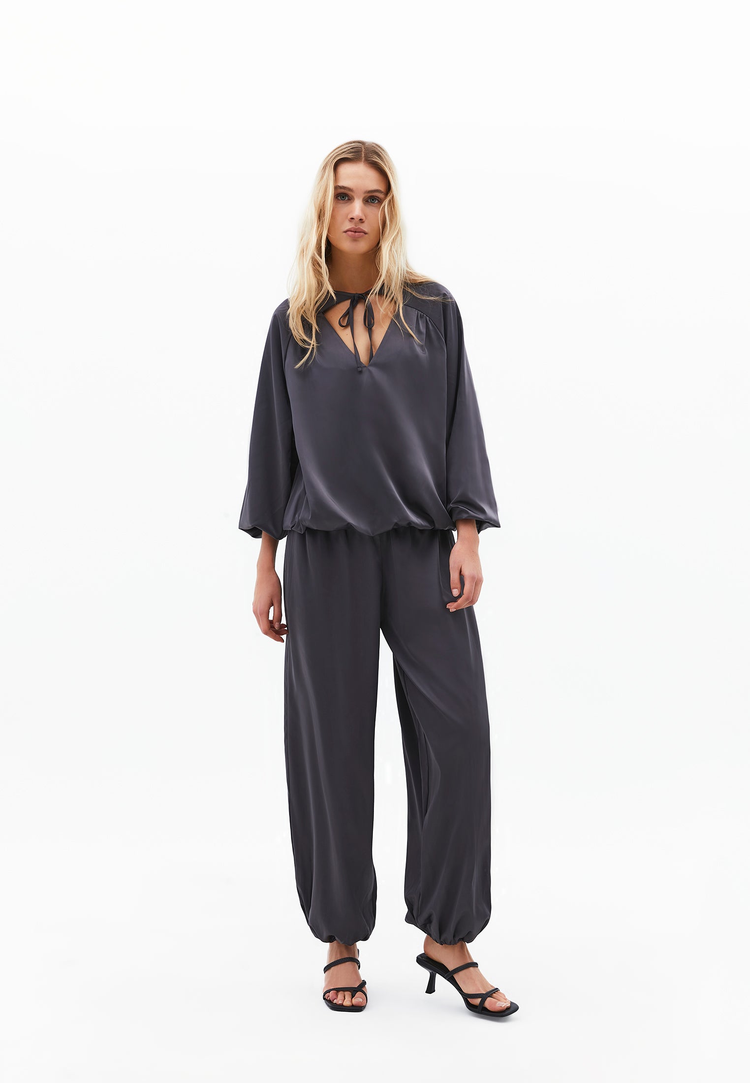 Oversize High Waist Balloon Form Jogger Pants - EIFFEL TOWER