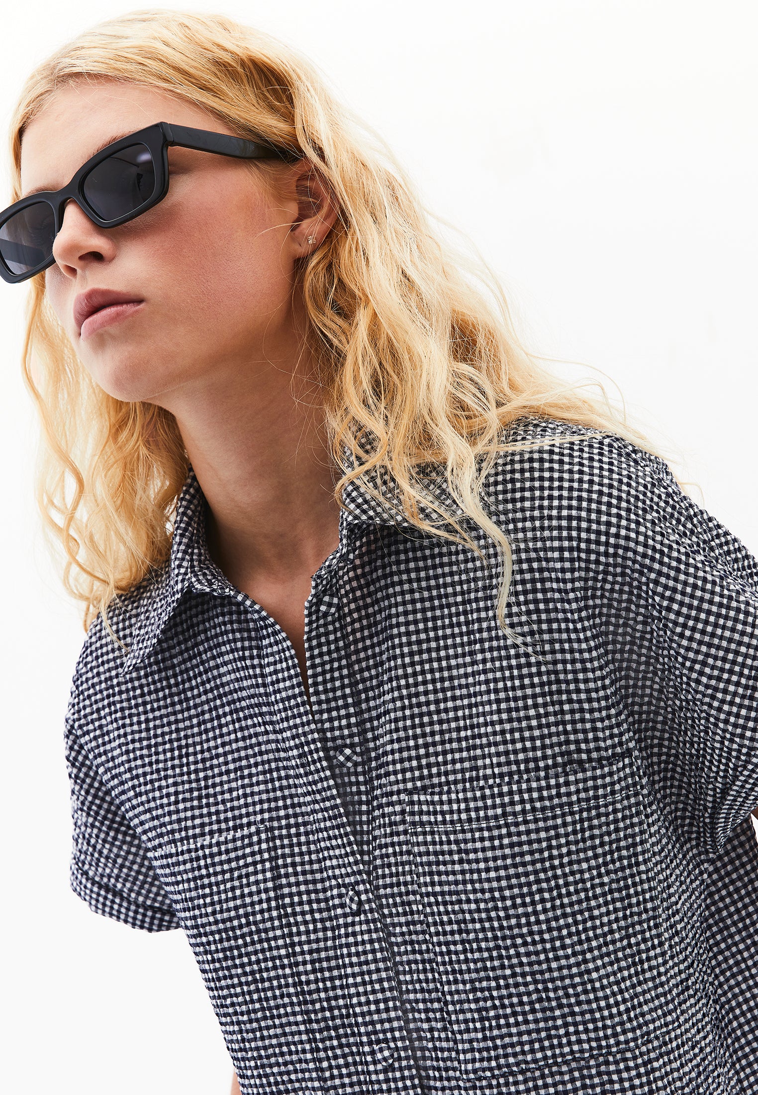 Short Sleeve Shirt - EVENING BLUE GINGHAM