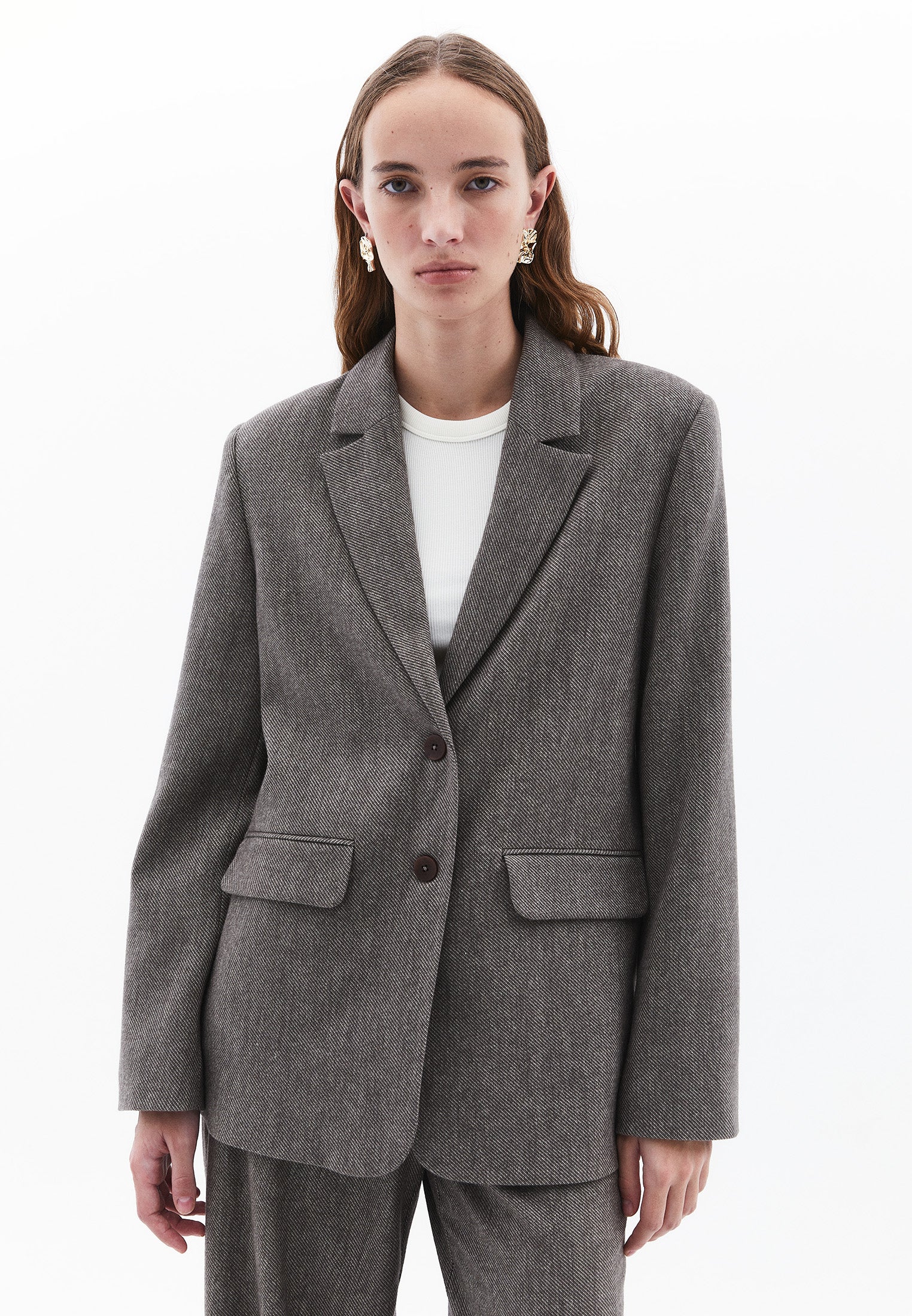 Button detailed oversized blazer jacket - FALCON