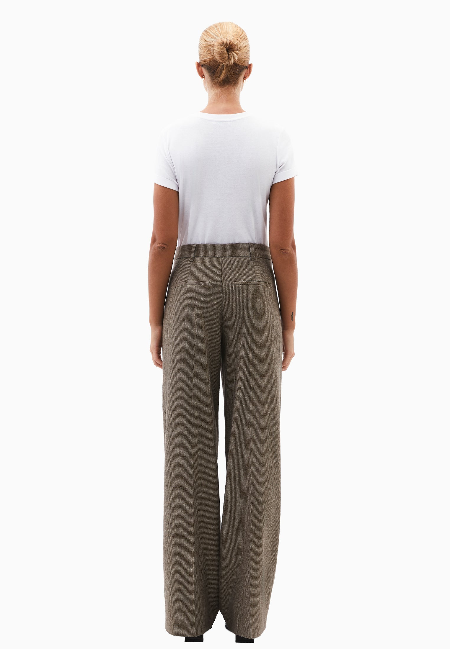 Pleated Wool Pants - FALCON
