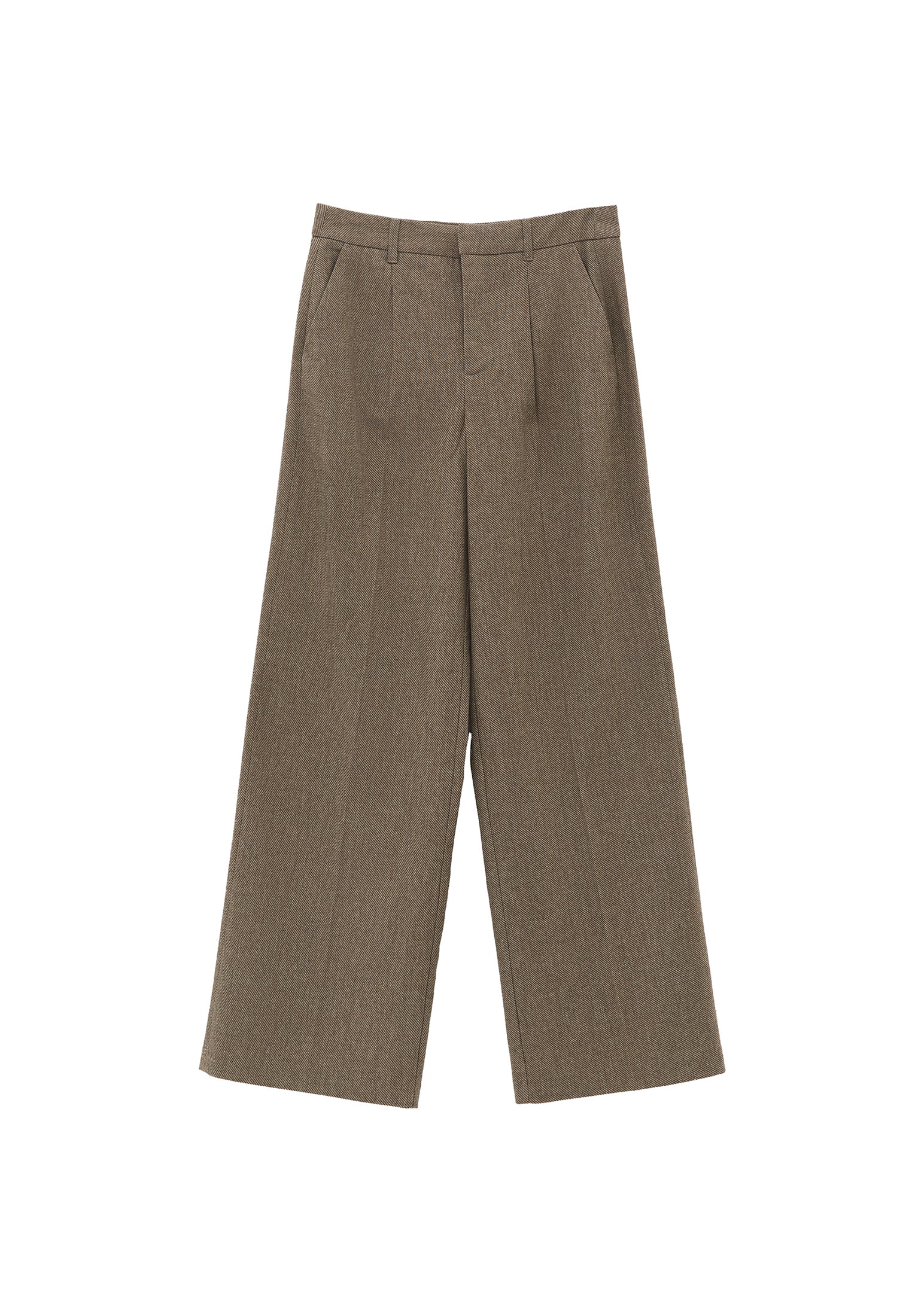 Pleated Wool Pants - FALCON