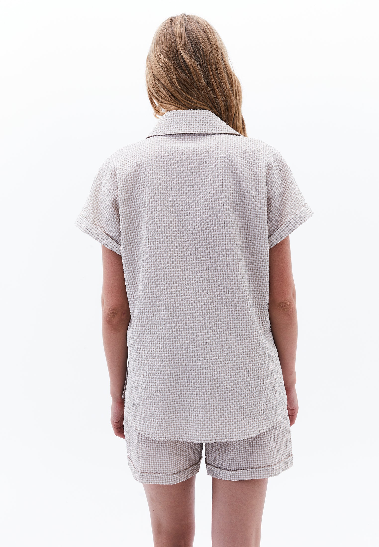 Short Sleeve Shirt - FEATHER GRAY GINGHAM