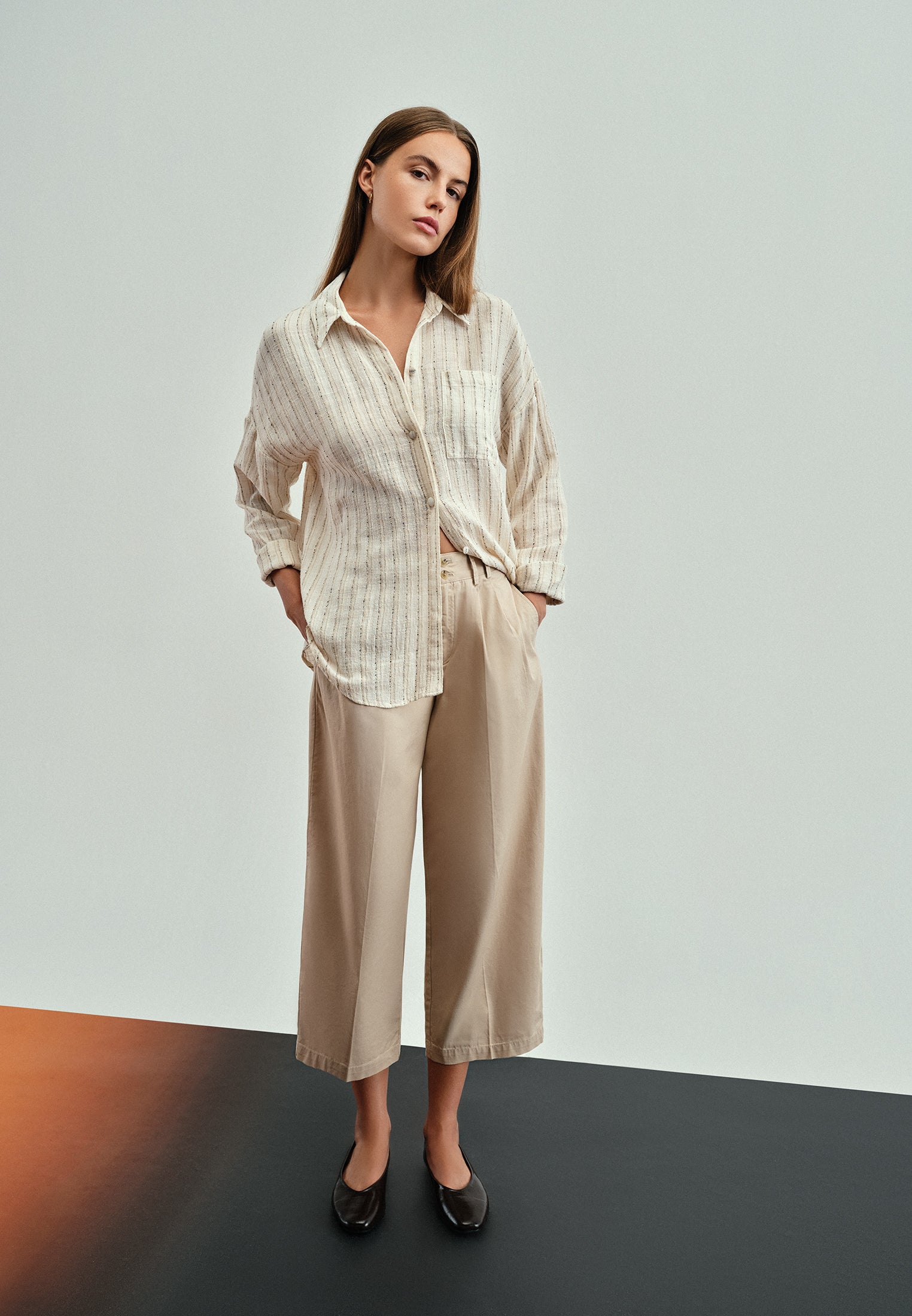 High Waist Baggy Carrot Trousers - FEATHER GRAY