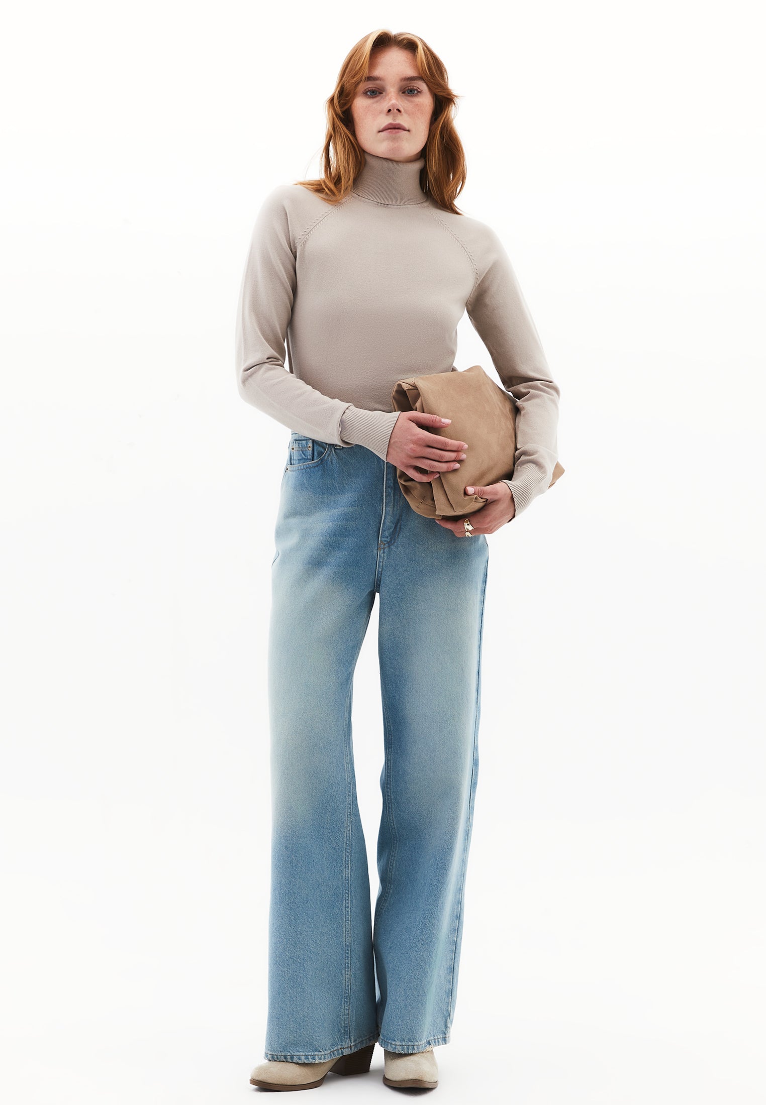 Slim Fit Turtleneck Knitwear - FEATHER GRAY