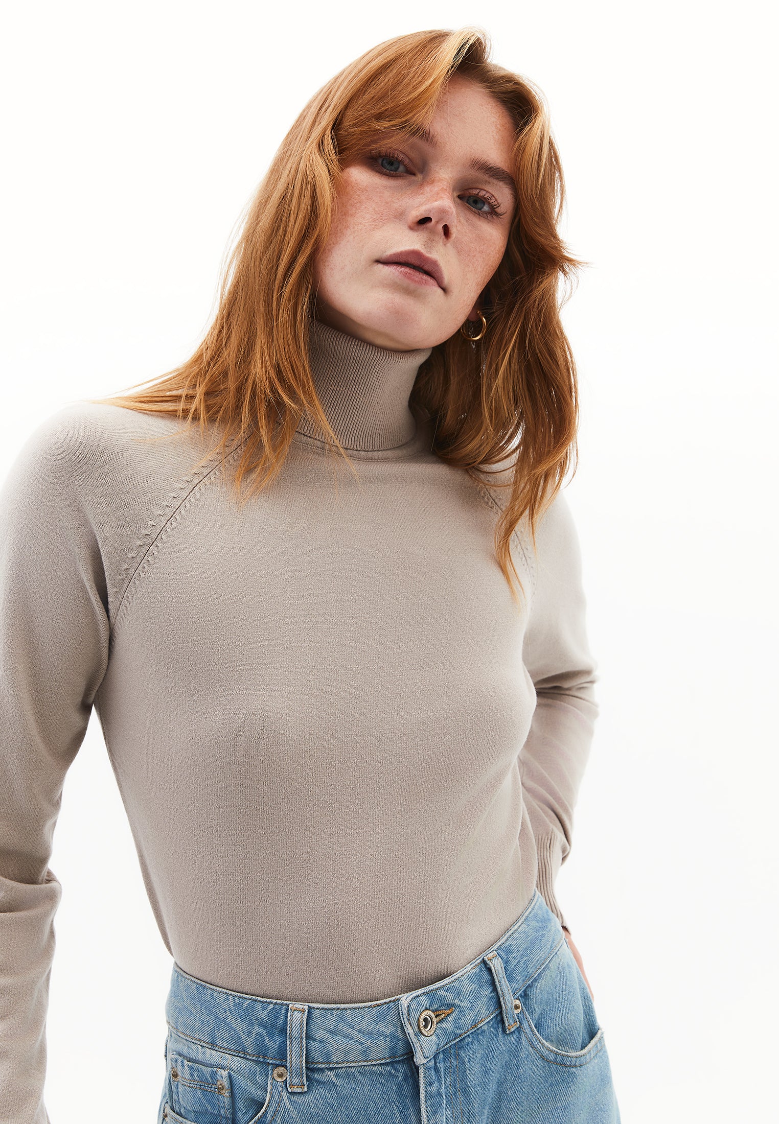 Slim Fit Turtleneck Knitwear - FEATHER GRAY
