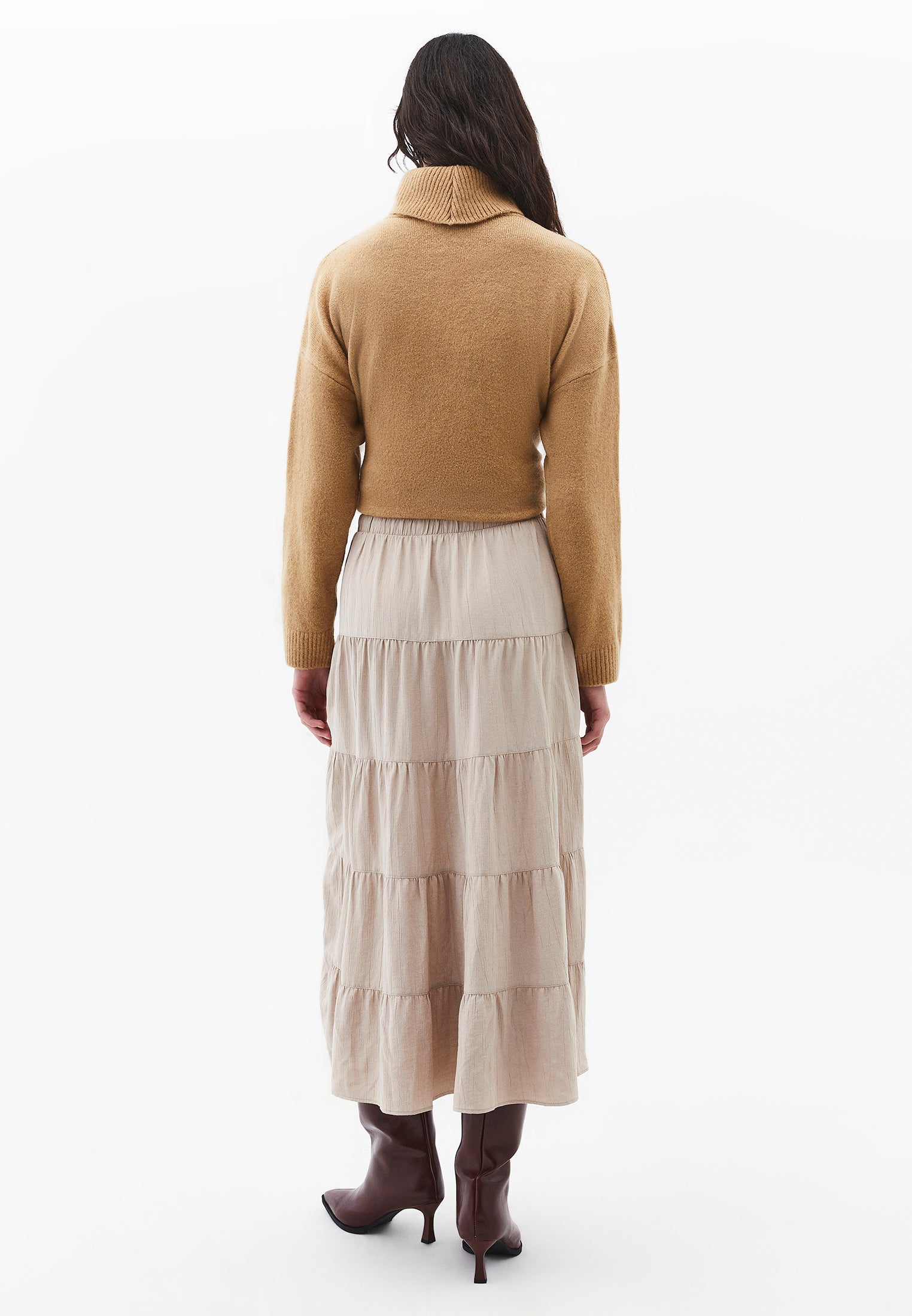 A-Line Midi Skirt - FEATHER GRAY