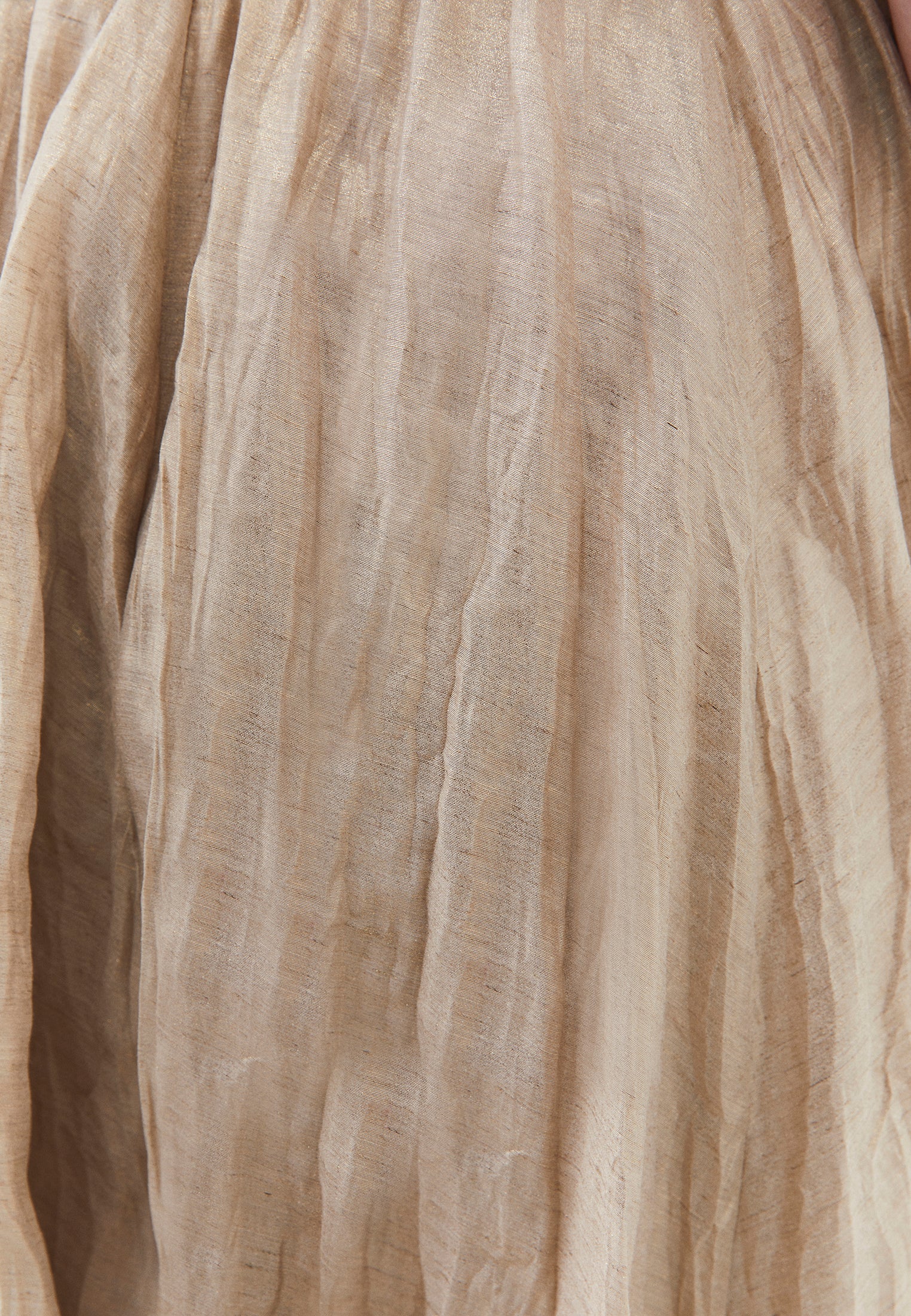 Shiny Flared Long Skirt - FEATHER GRAY