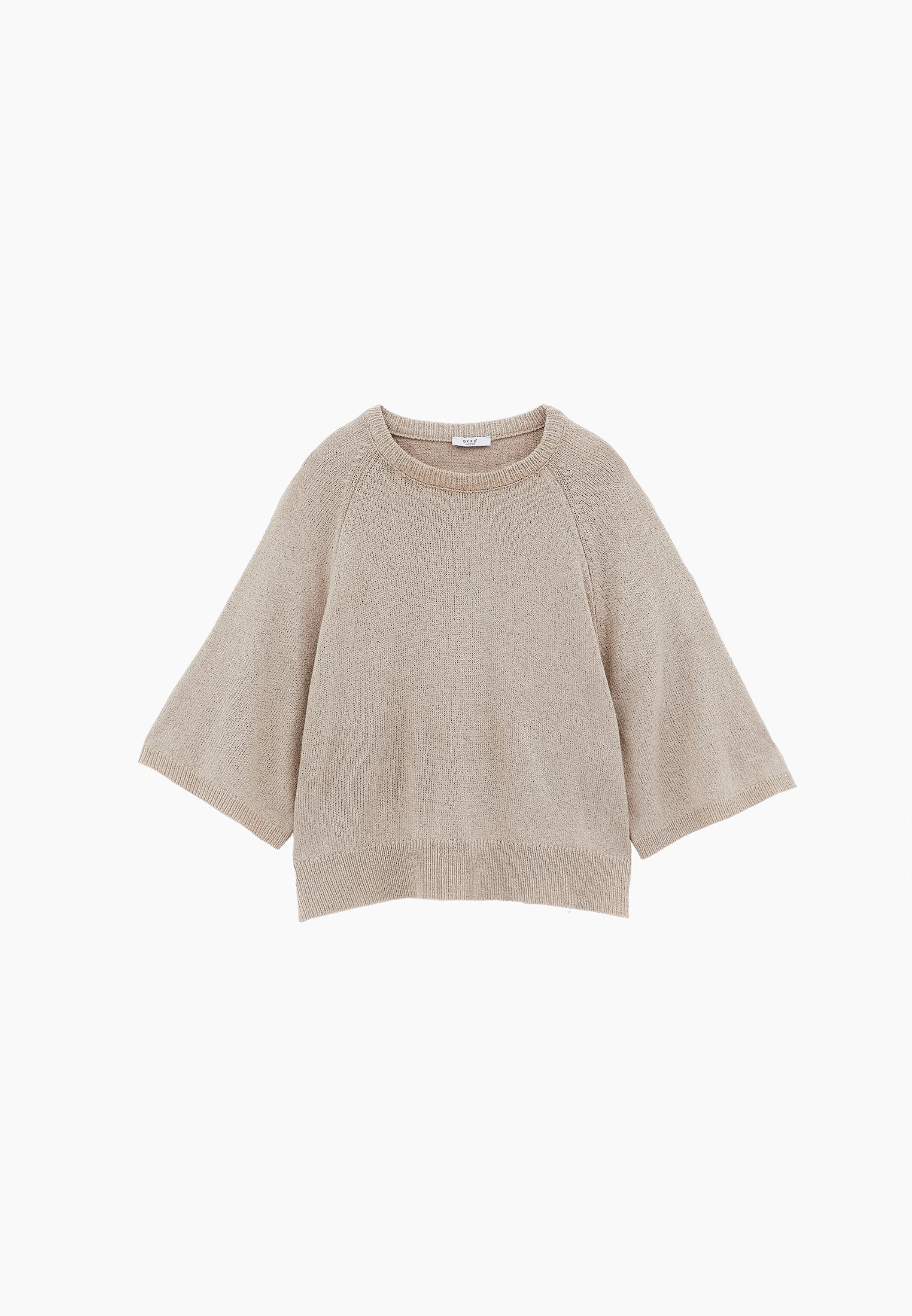 Raglan Sleeve Loose Fit Crew Neck Sweater - FEATHER GRAY